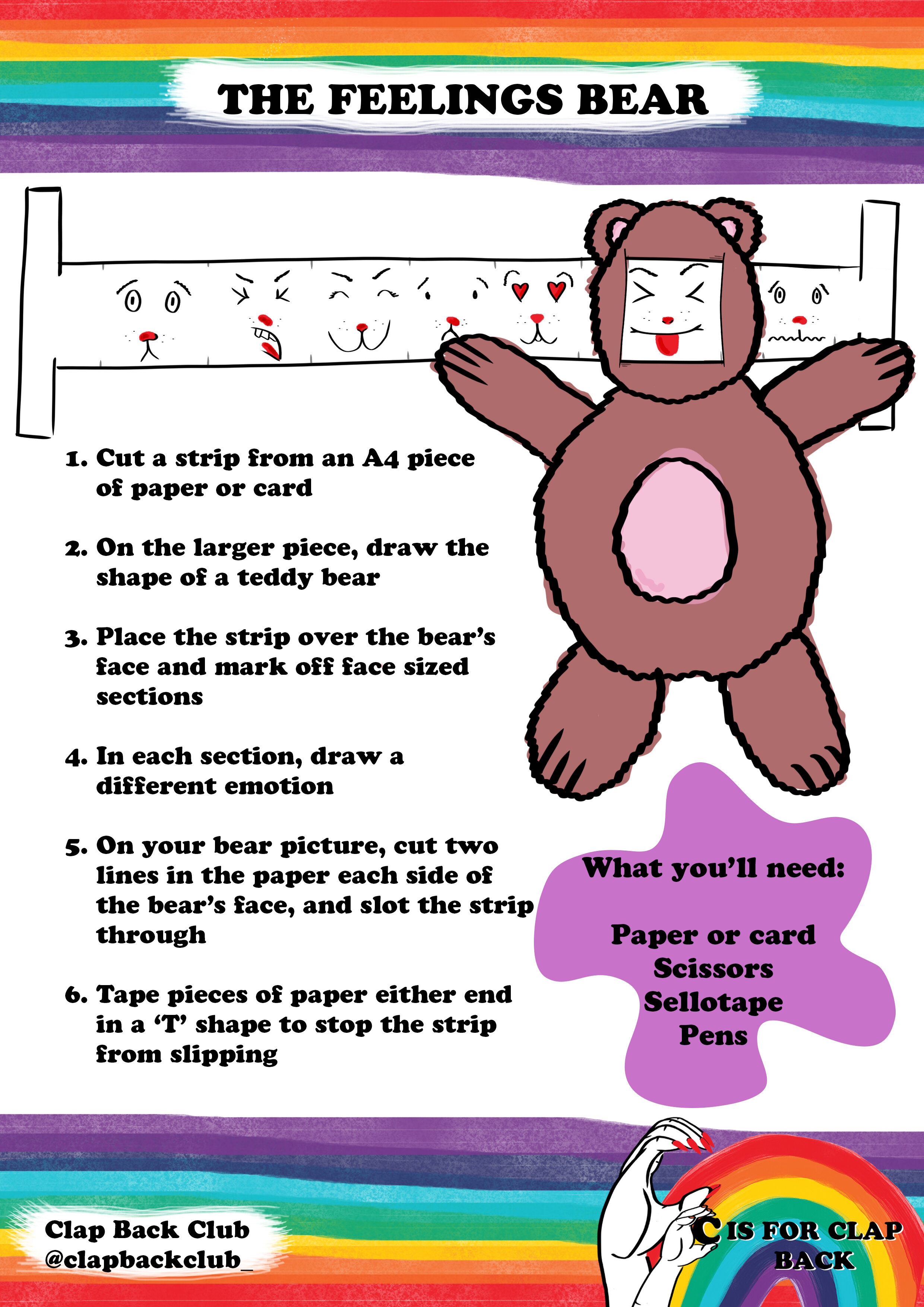  Feelings Bear is really easy to make, and super cute too. They are a tool to help your child to respect and understand feelings and to experience them in a healthy way. By using feelings bear, your child will be learning the spectrum of emotion and 