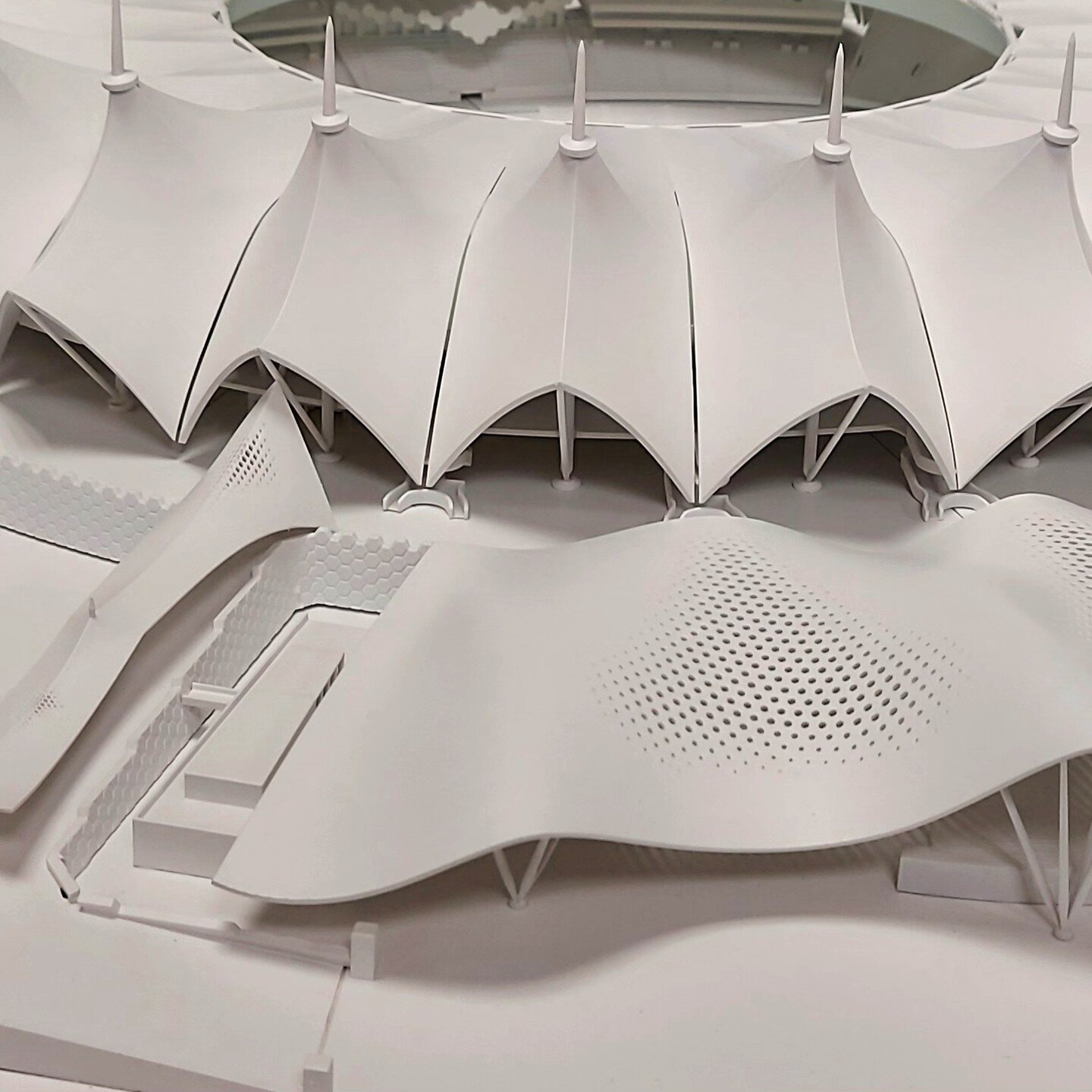 This would usually be a more time consuming #architectural model due to the complex curves and detail but with the help of #3dprinting, we can produce this model faster. While the #3dprinter churns out the more intricate difficult parts, the #modelma