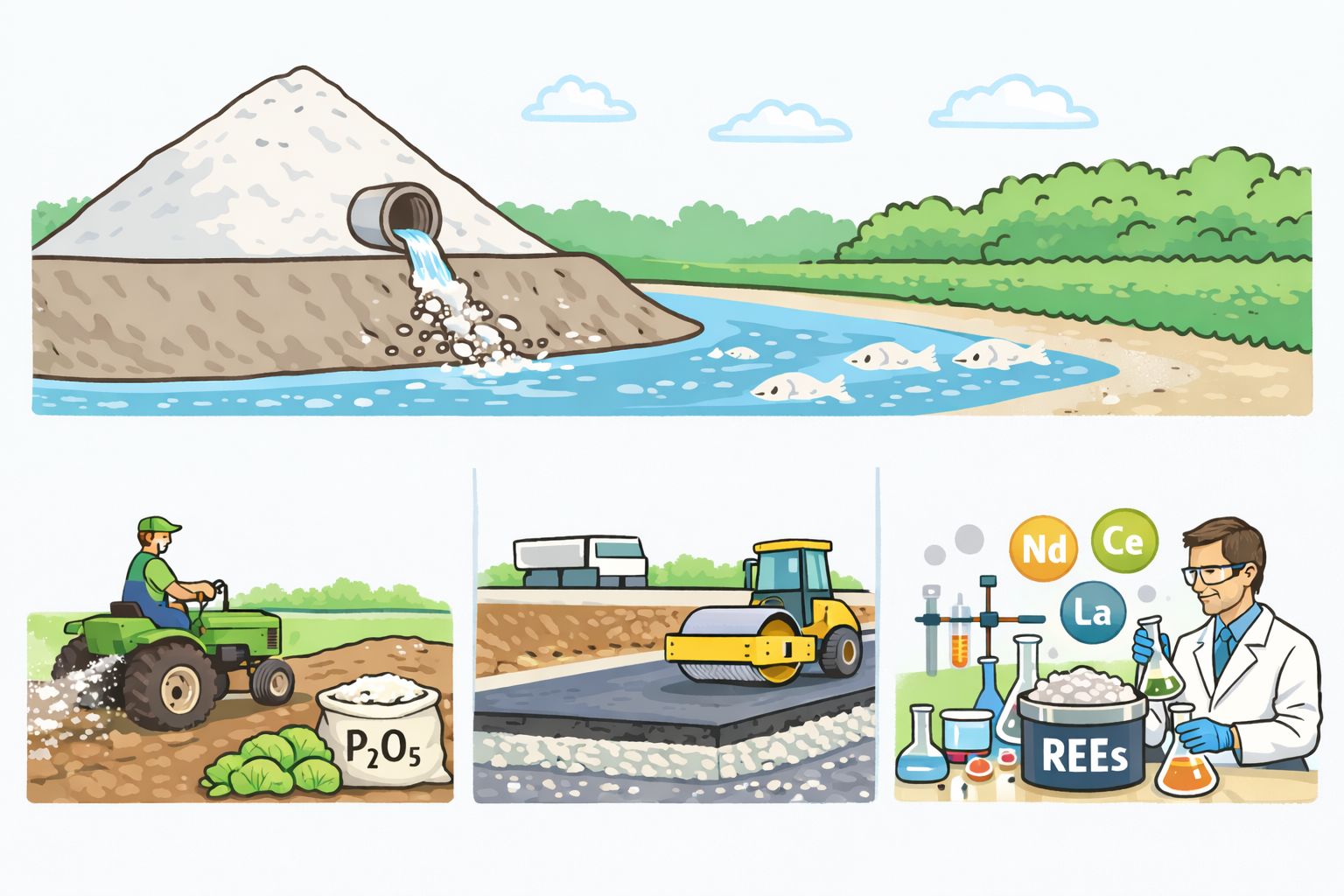 Phosphogypsum recycling speeds up