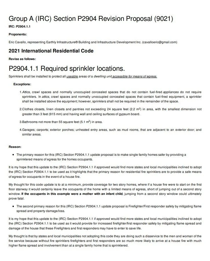 IRC Section P2904 Update Proposal — Earthly Infrastructure