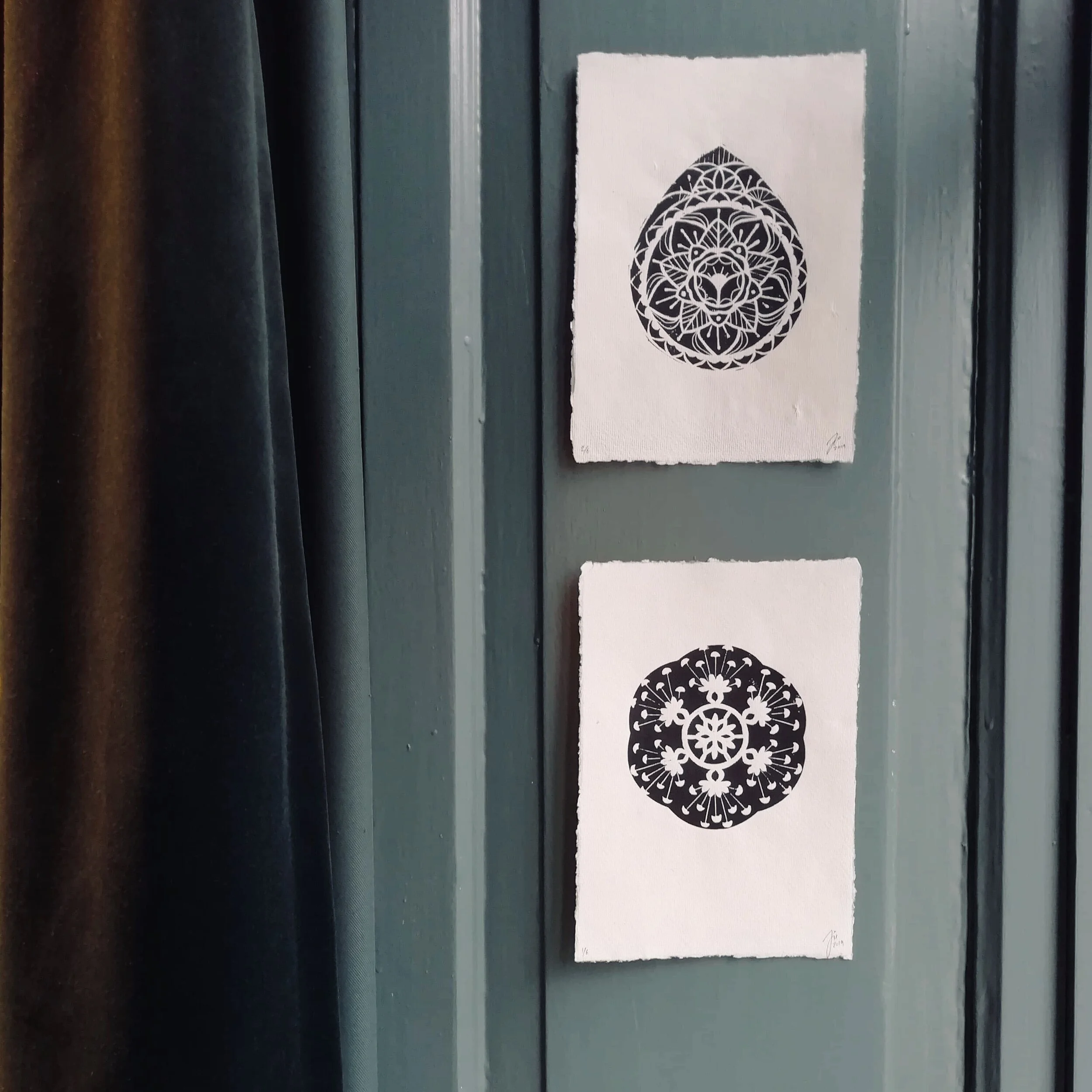 Symmetry of nature - Linocut