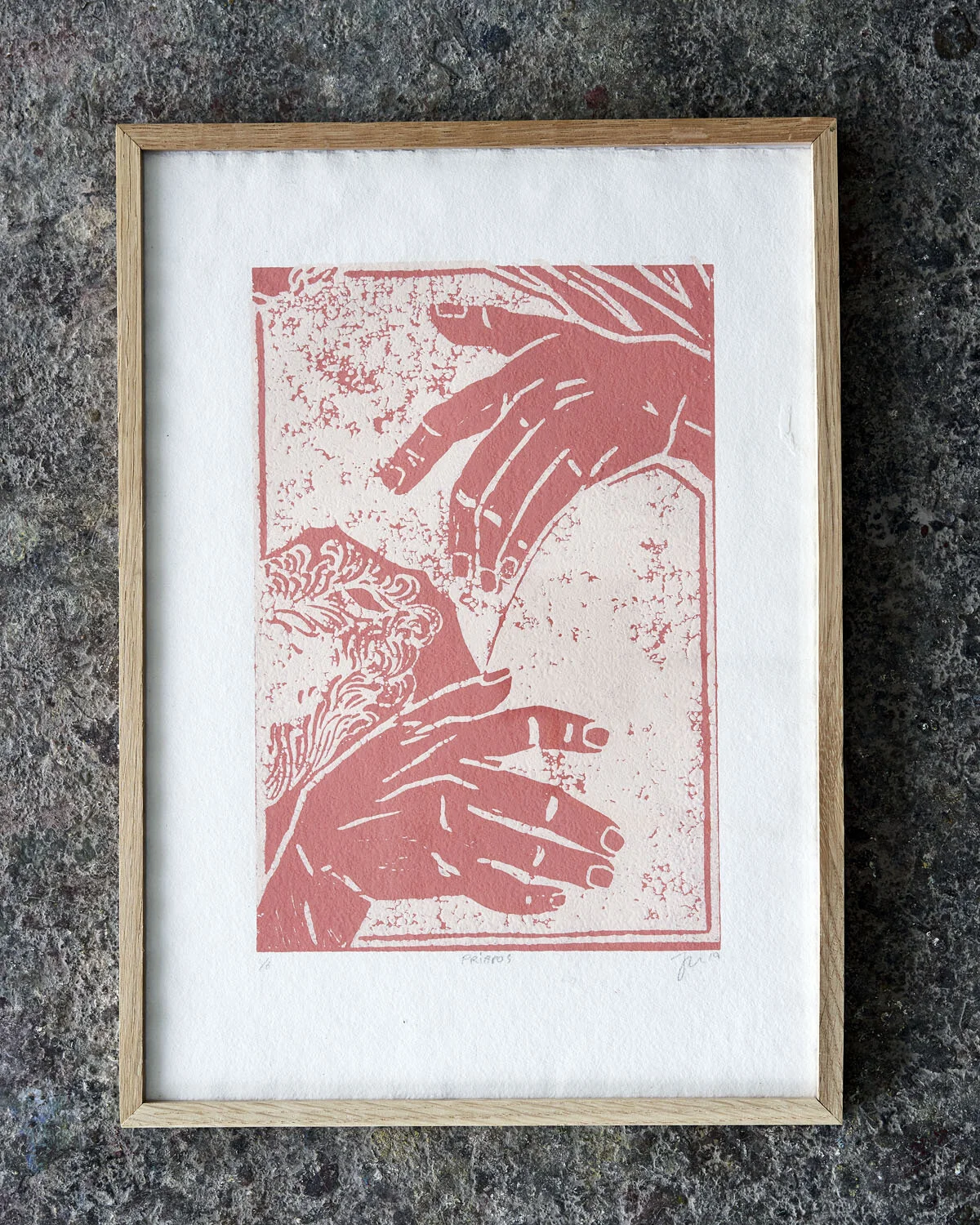 Priapos - Linocut