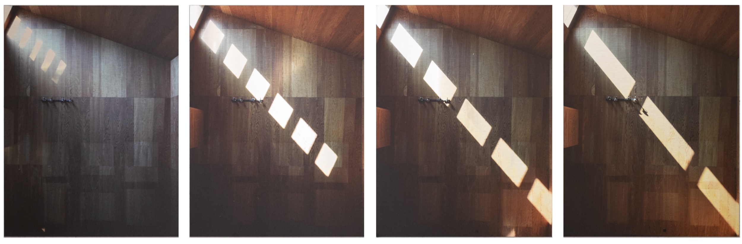 A Life, a Career, a Day, quadriptych, photographic print on brushed aluminium, 4 x 55cm x 40cm