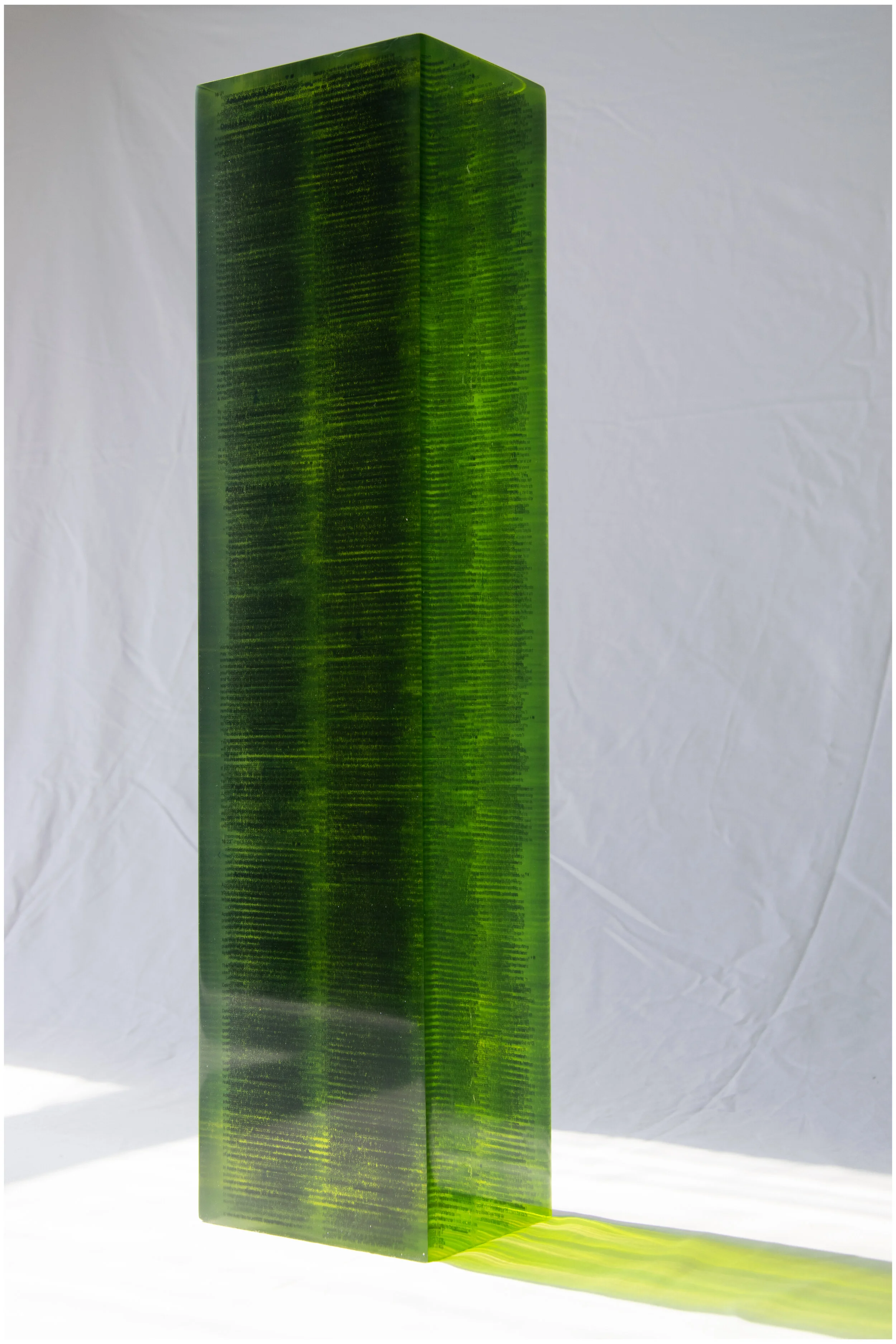 Tombstone, iPhone, Epoxy resin and print 58 cm x 15 cm x 11 cm. 2019-2021