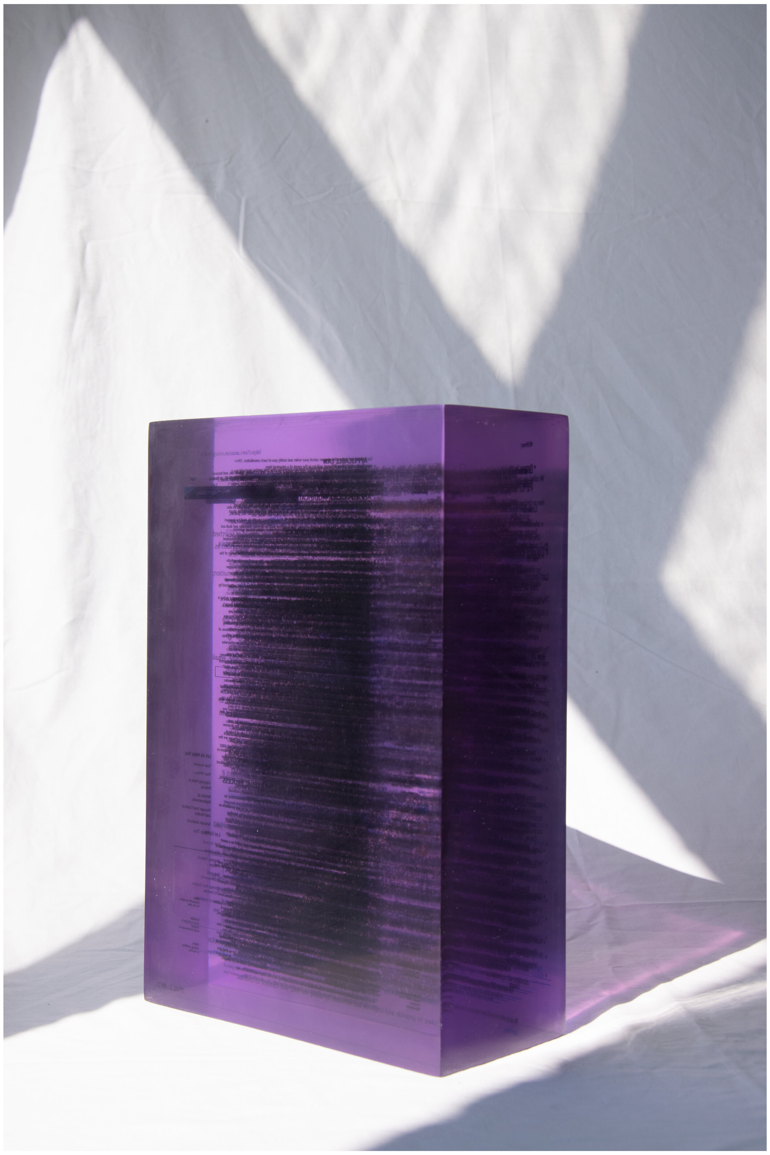 Tombstone, Amazon, Epoxy resin and print 31 cm x 21 cm x 9 cm. 2020-2021