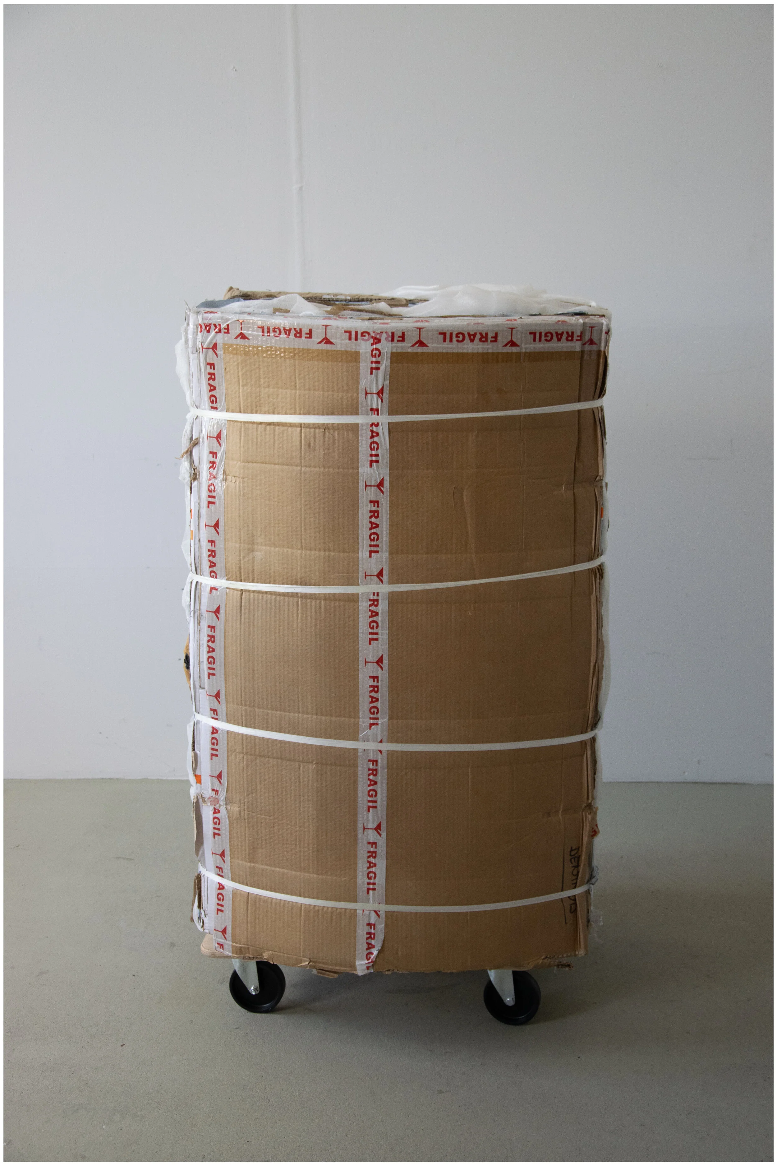 Untitled,  pressed cardboard, 110 cm x 70 cm x 61 cm. 2019