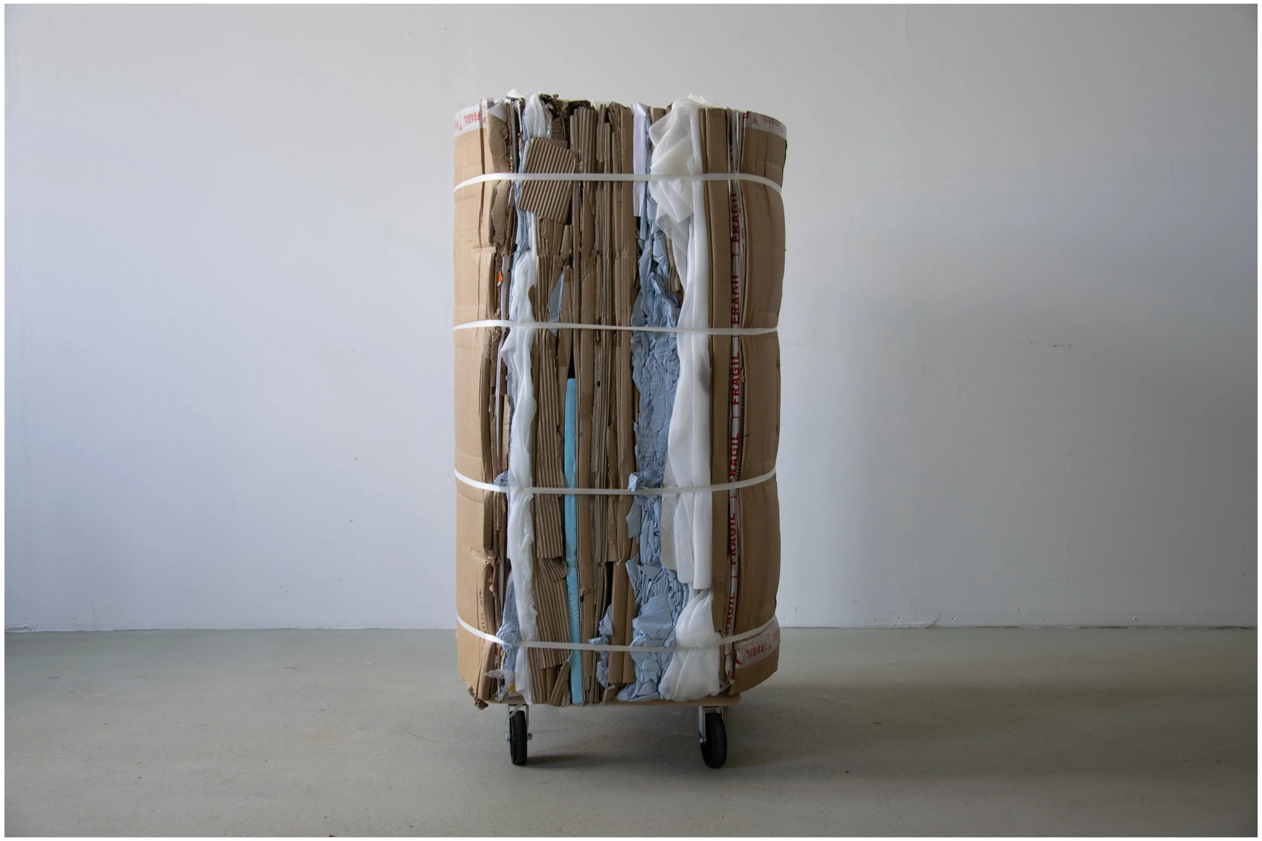Untitled,  pressed cardboard and plastic, 110 cm x 60 cm x 70 cm. 2019