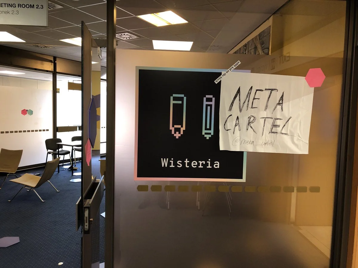 Our Devcon hangout, marked territory