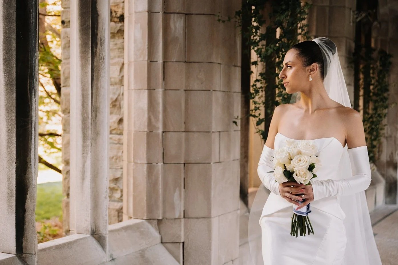 Sleek high bun soft glam makeup toronto bridal makeup