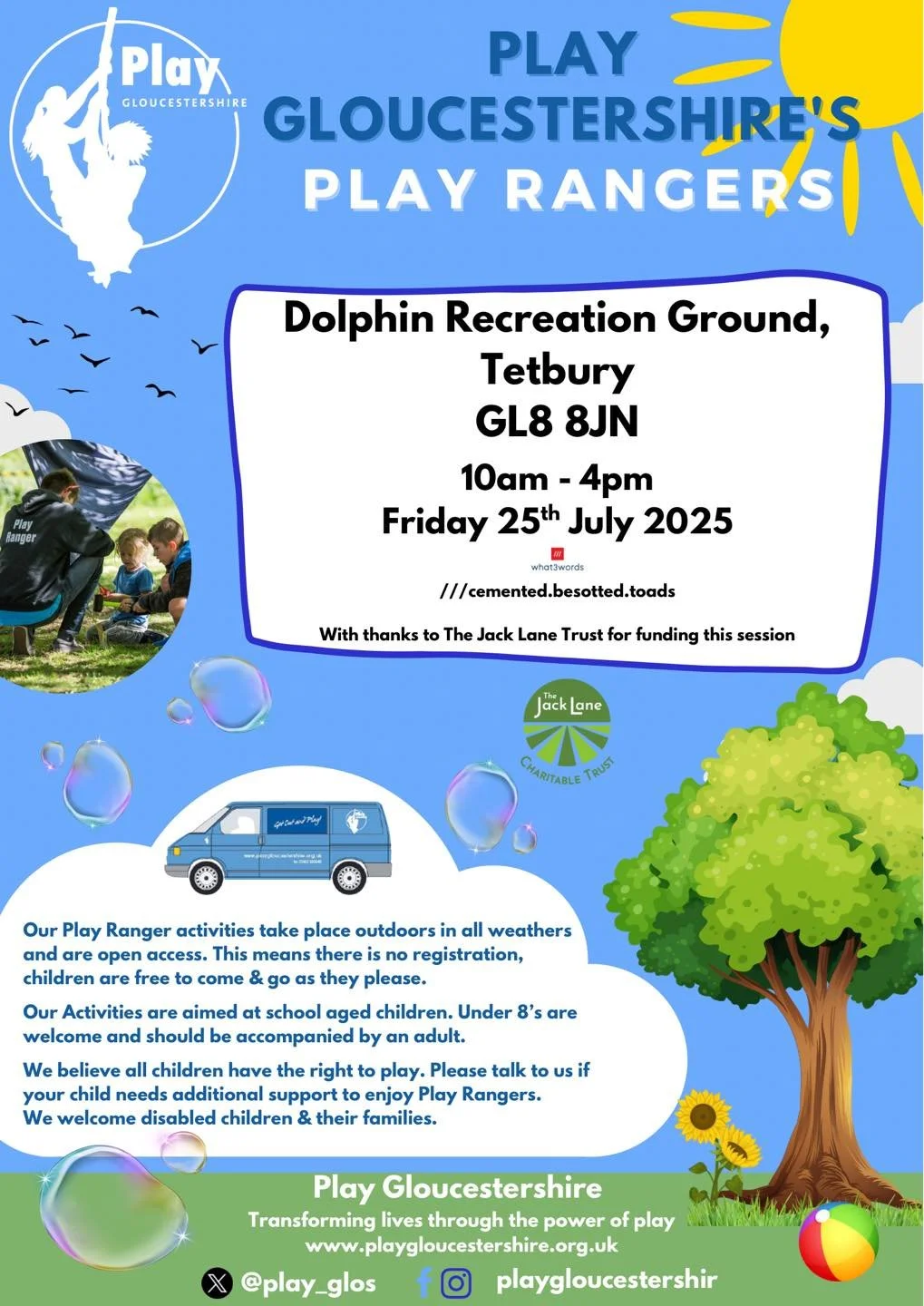 🌞 Summer in Tetbury 🌞

What an exciting timetable of events we have for children, young people and families this year in Tetbury! 

All of our events are free to attend, some are bookable others just drop in. Please see posters below for details an