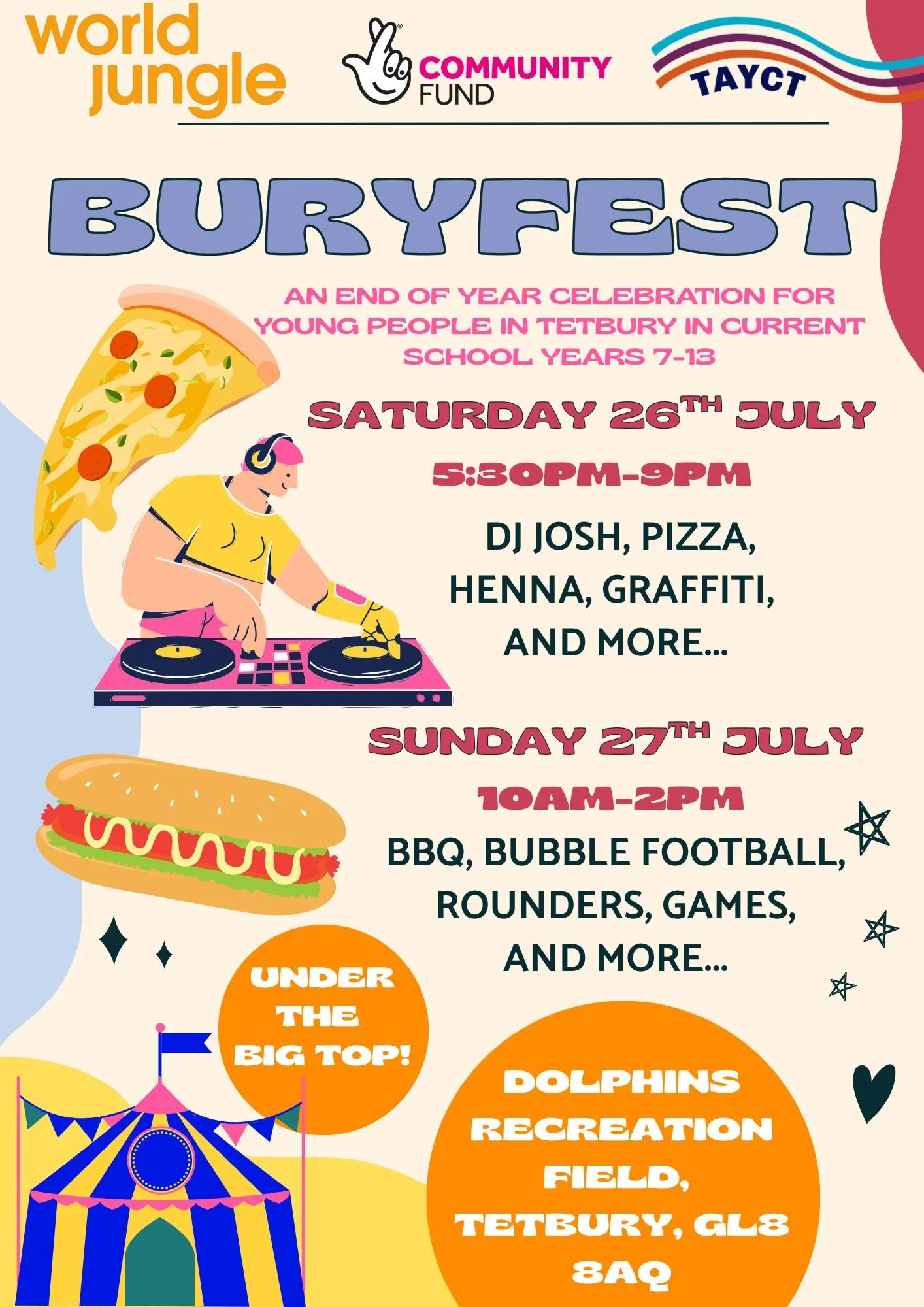 ❗A REMINDER - THESE EVENTS ARE FREE BUT NEED TO BE BOOKED ONTO!
Please see booking links below and order your tickets ASAP so that we can plan for numbers 

☀️ A free event for young people in Tetbury to celebrate the start of Summer 🎧

For current 
