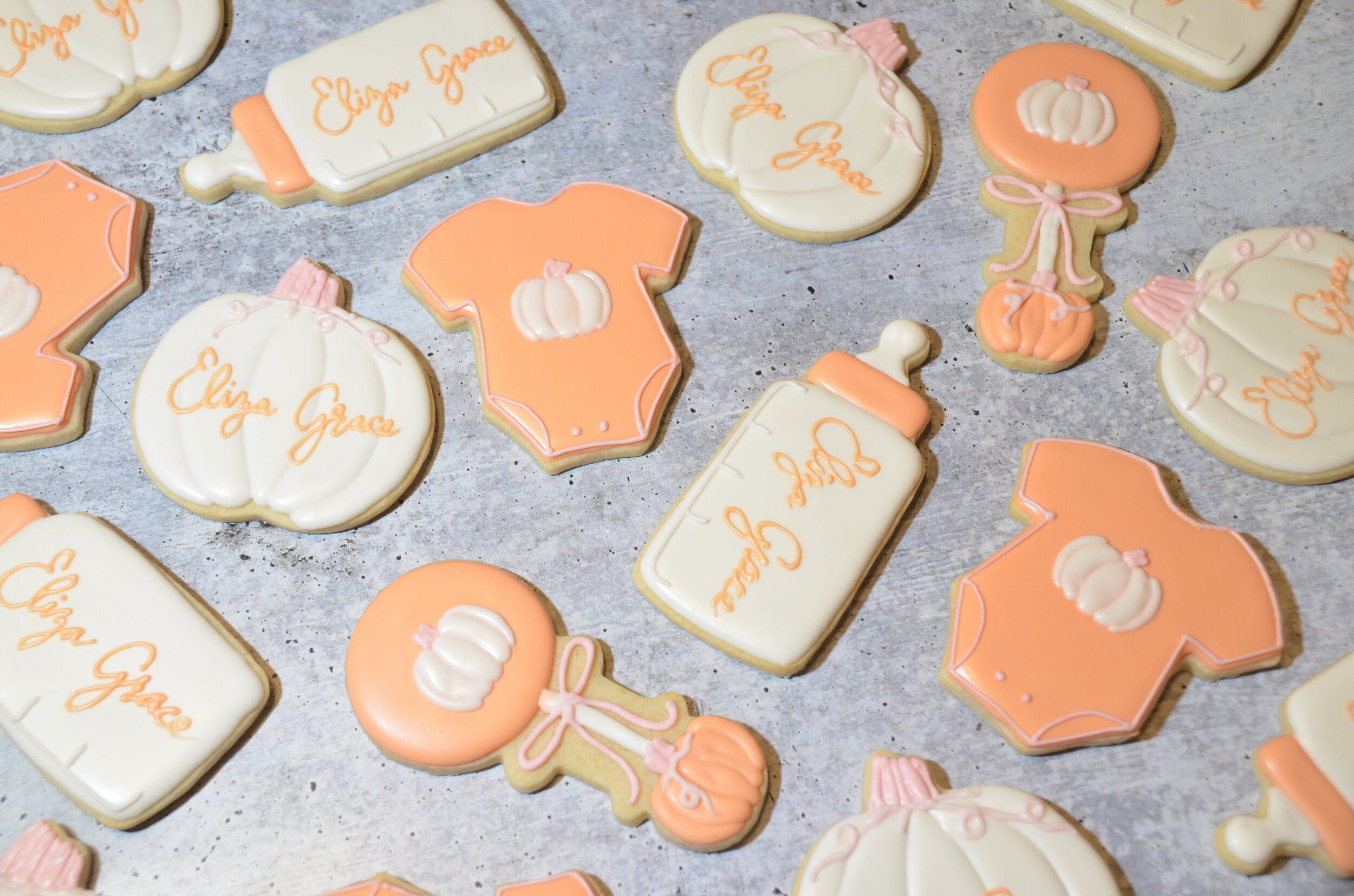 Pumpkin Baby Shower Cookies