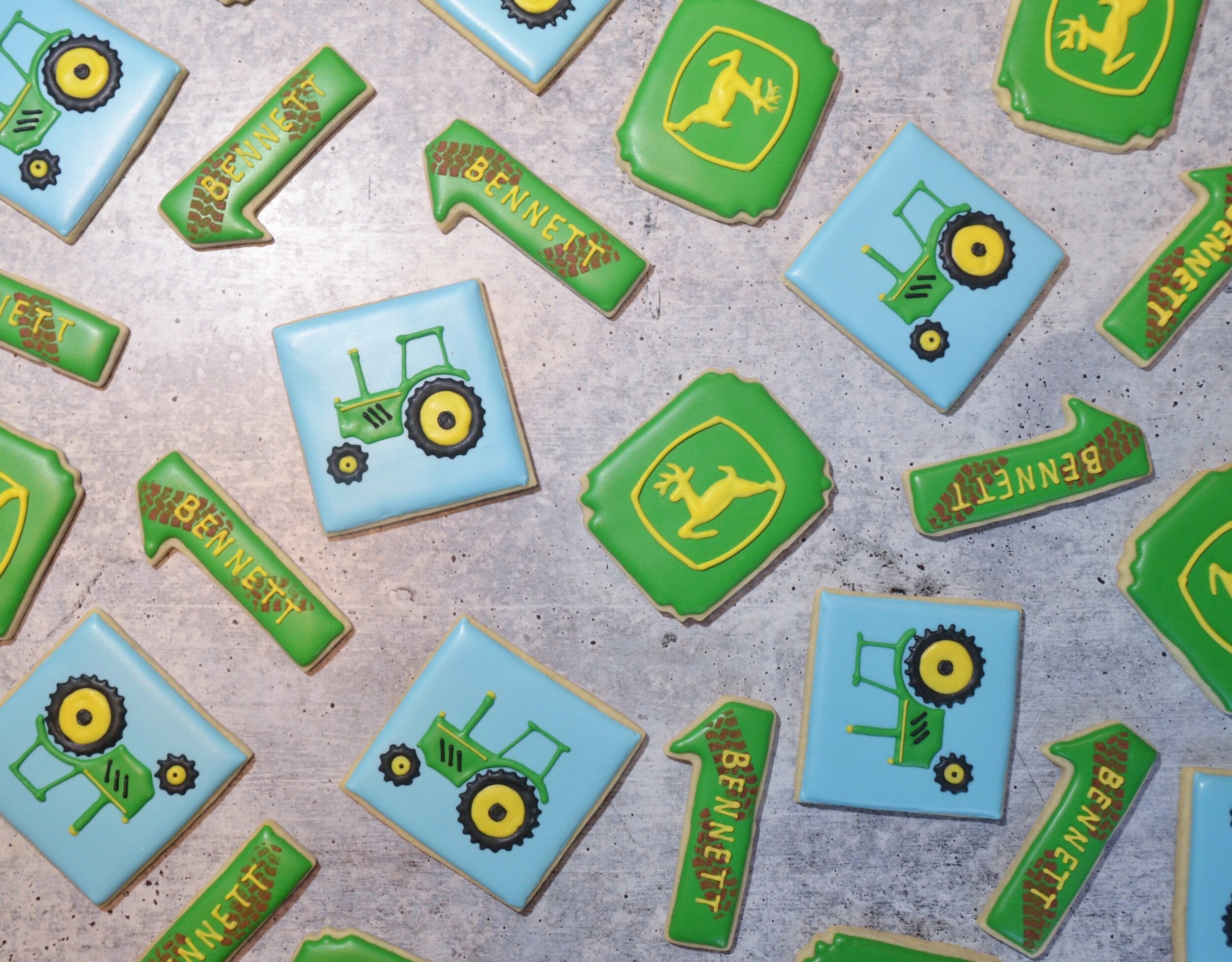 John Deere First Birthday Sugar Cookies