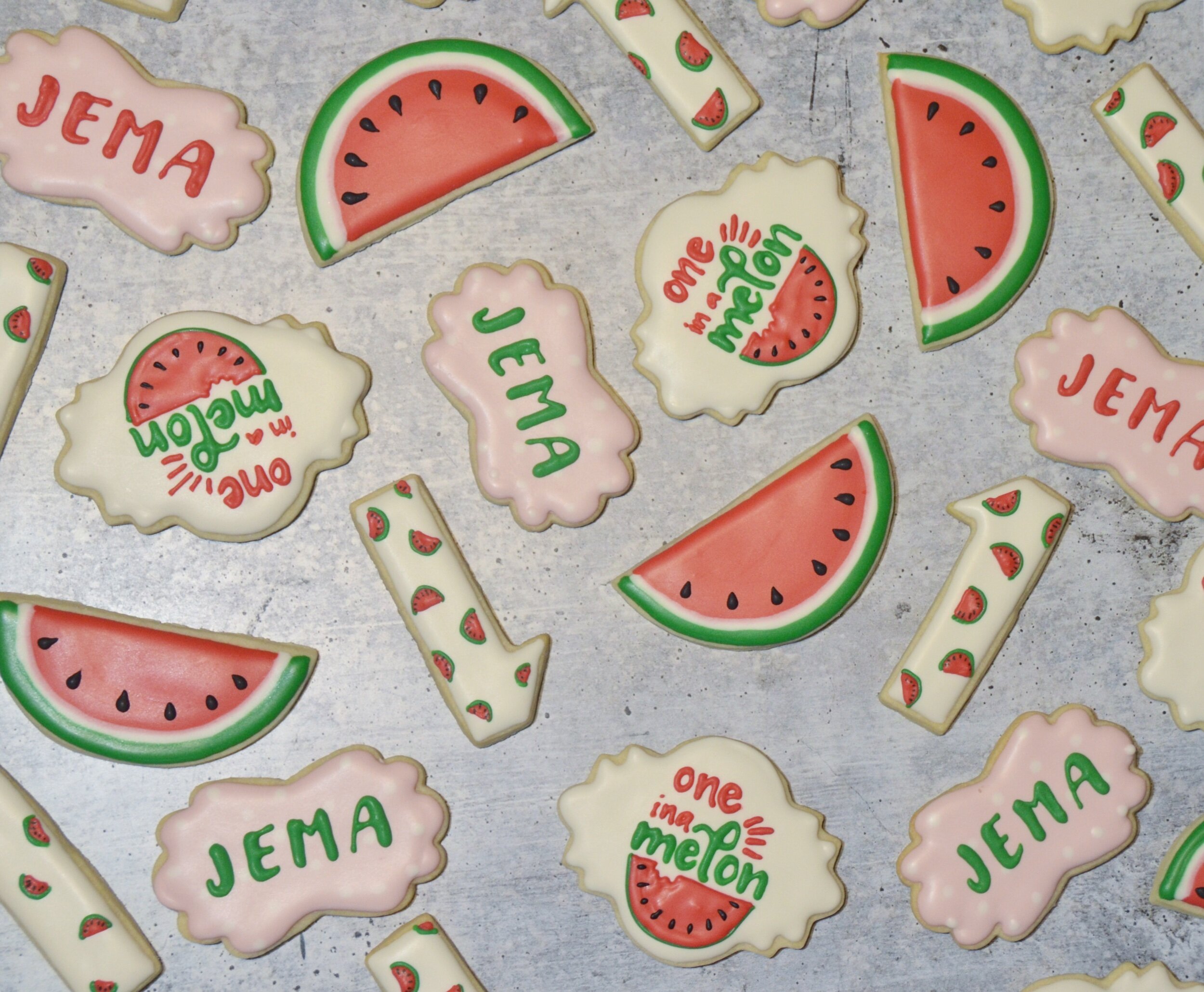 One in a Melon First Birthday Cookies