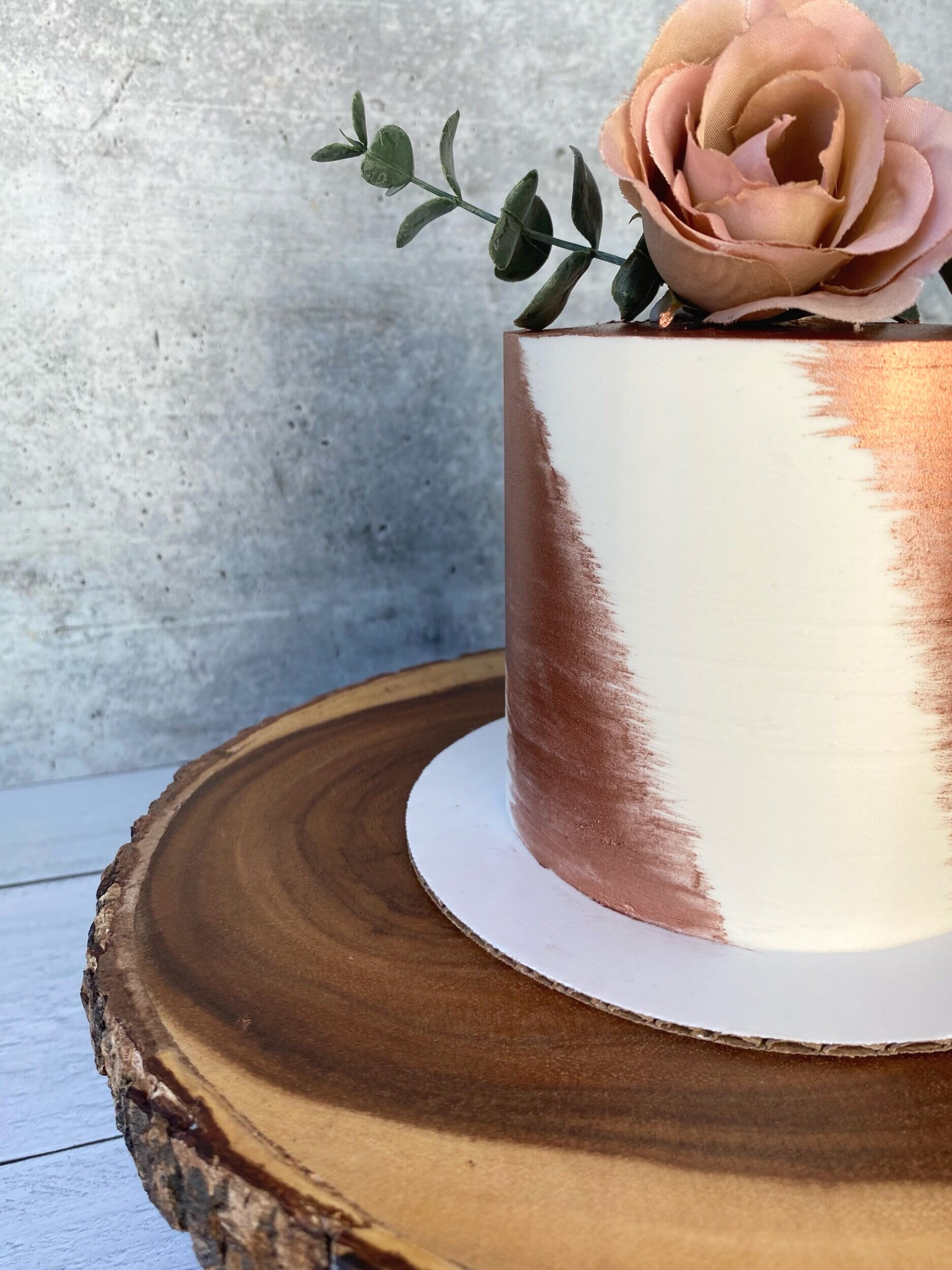 Brushed Bronze Wedding Cake