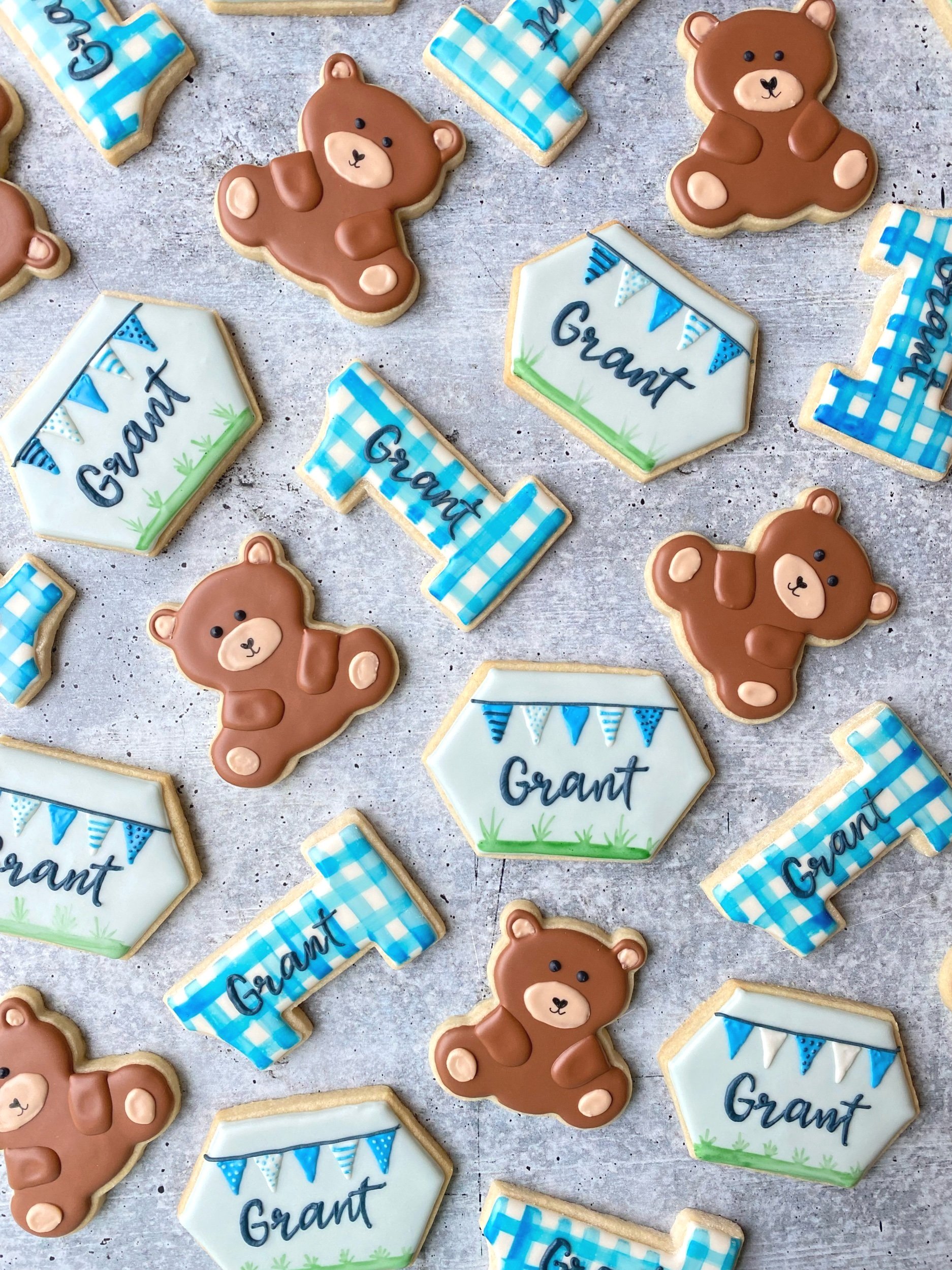 Teddy Bear Picnic Birthday Cookies
