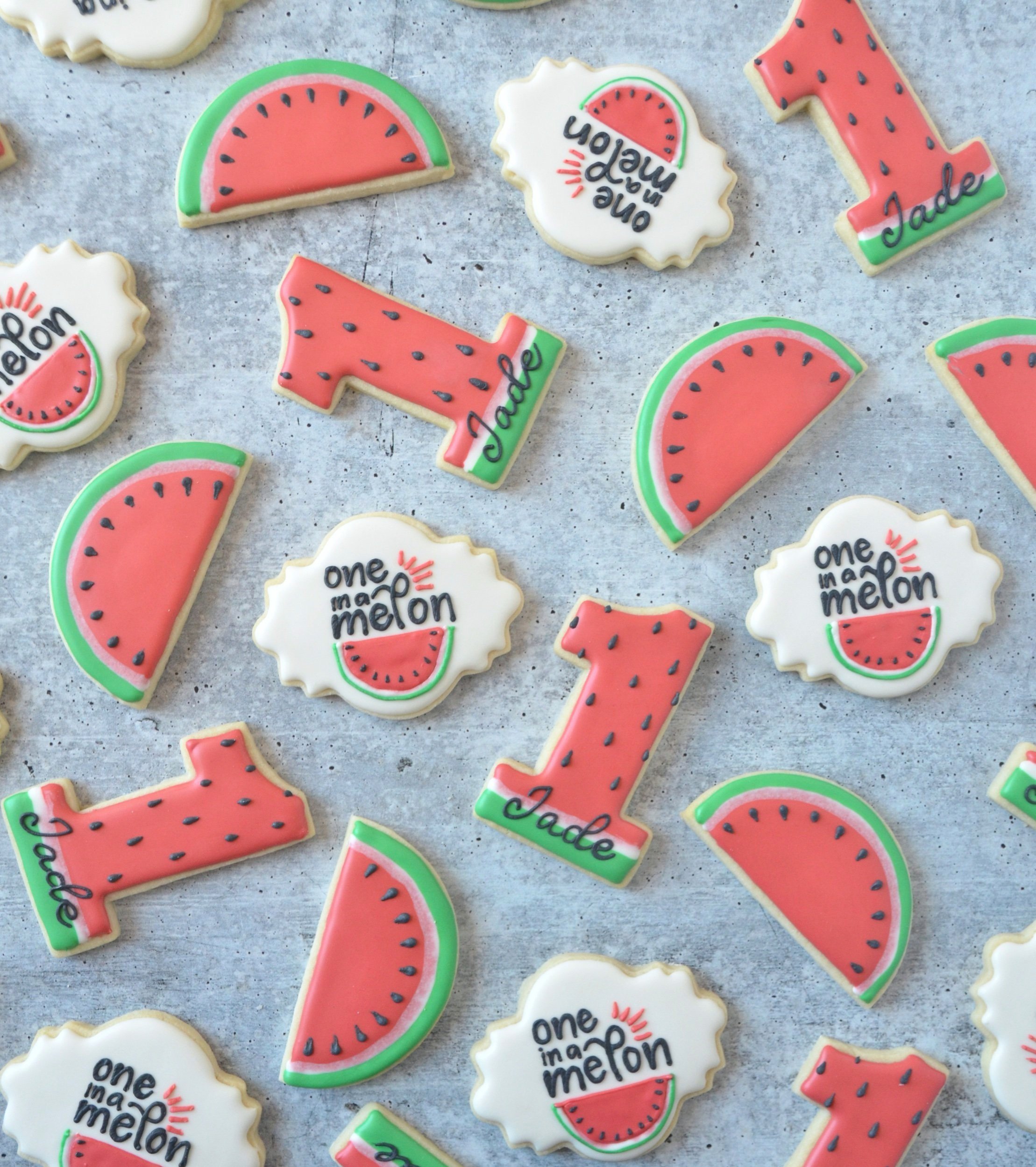 One in a Melon First Birthday Cookies