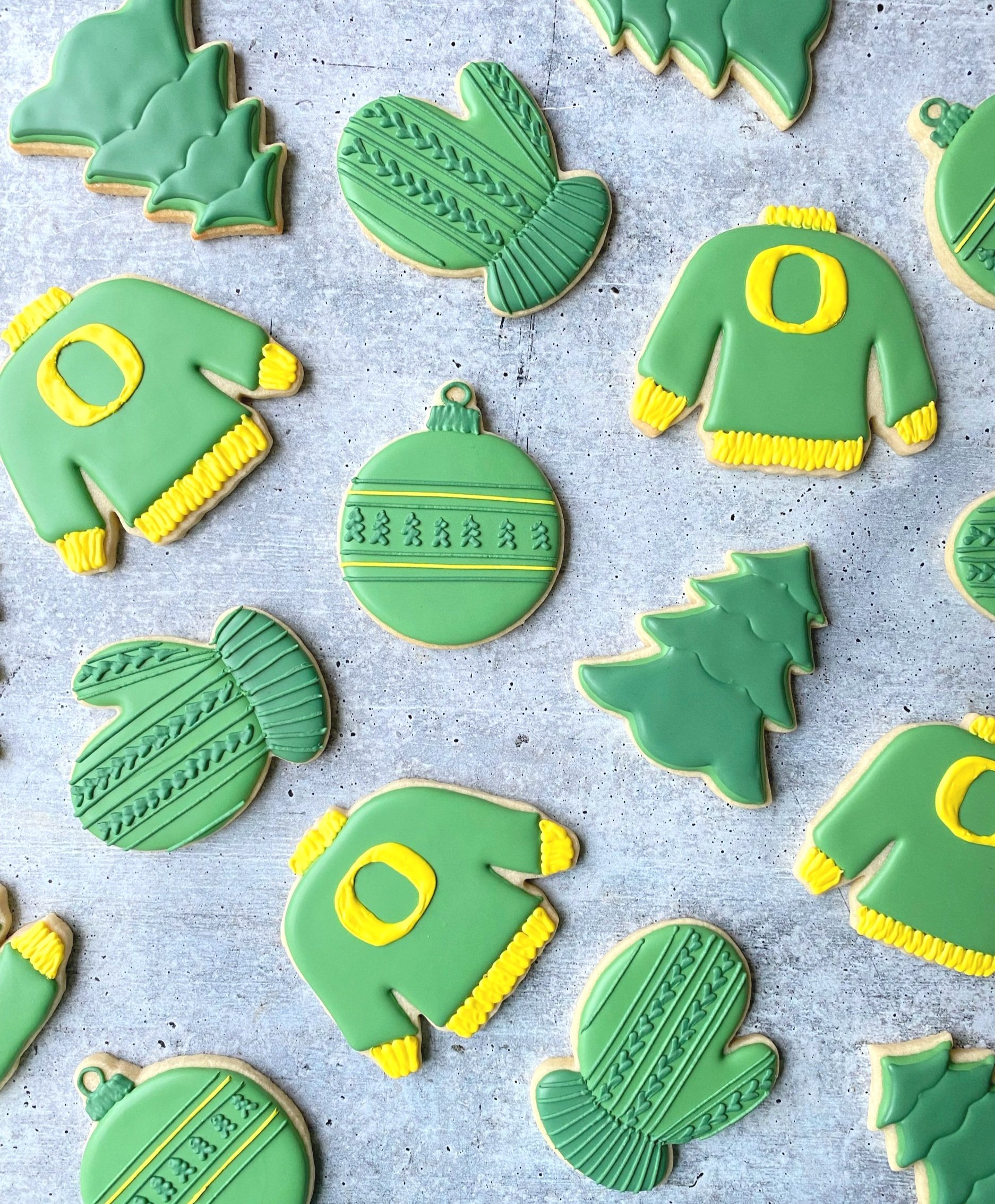 University of Oregon Christmas Sugar Cookies