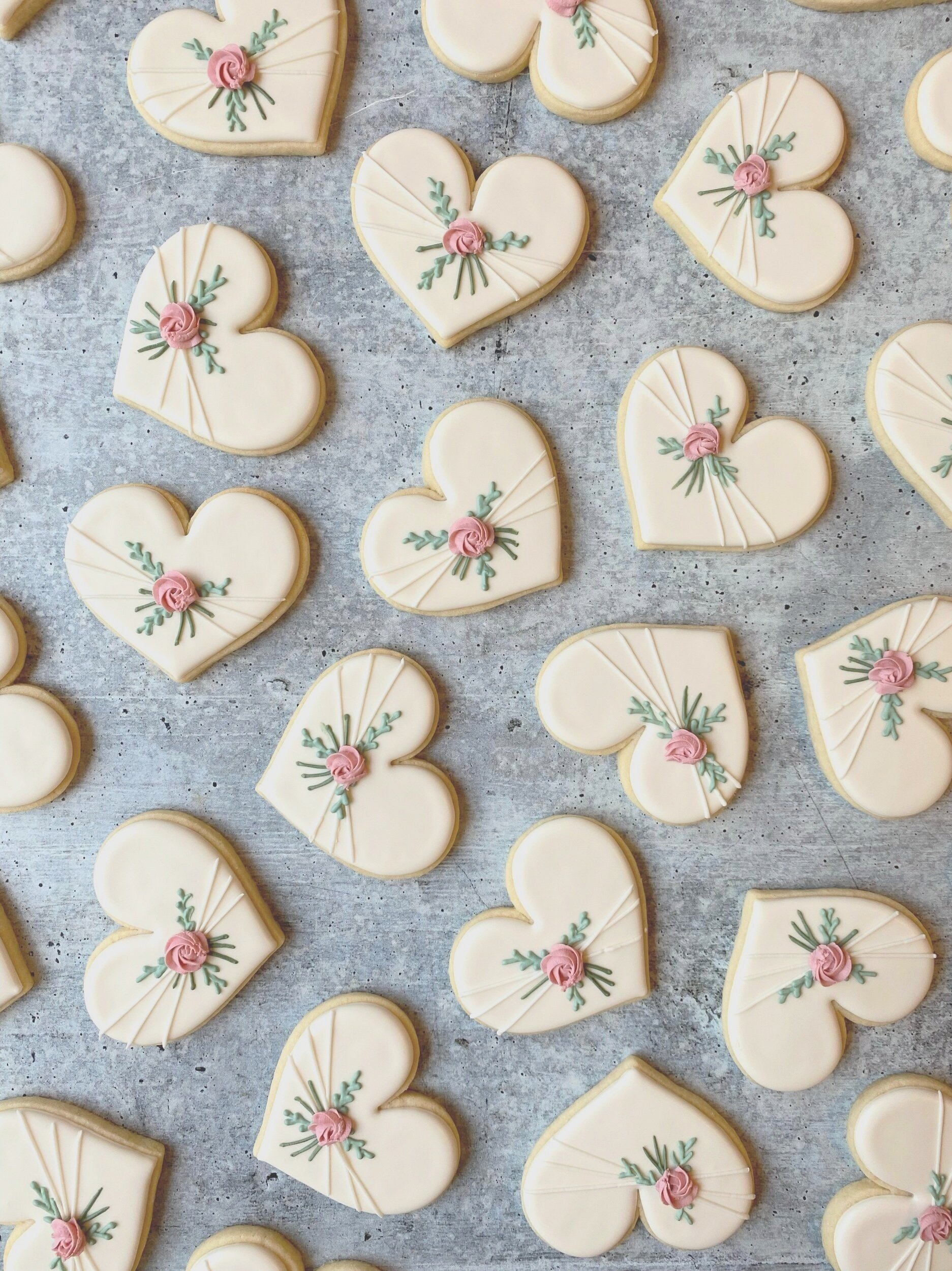 Floral Heart Sugar Cookies