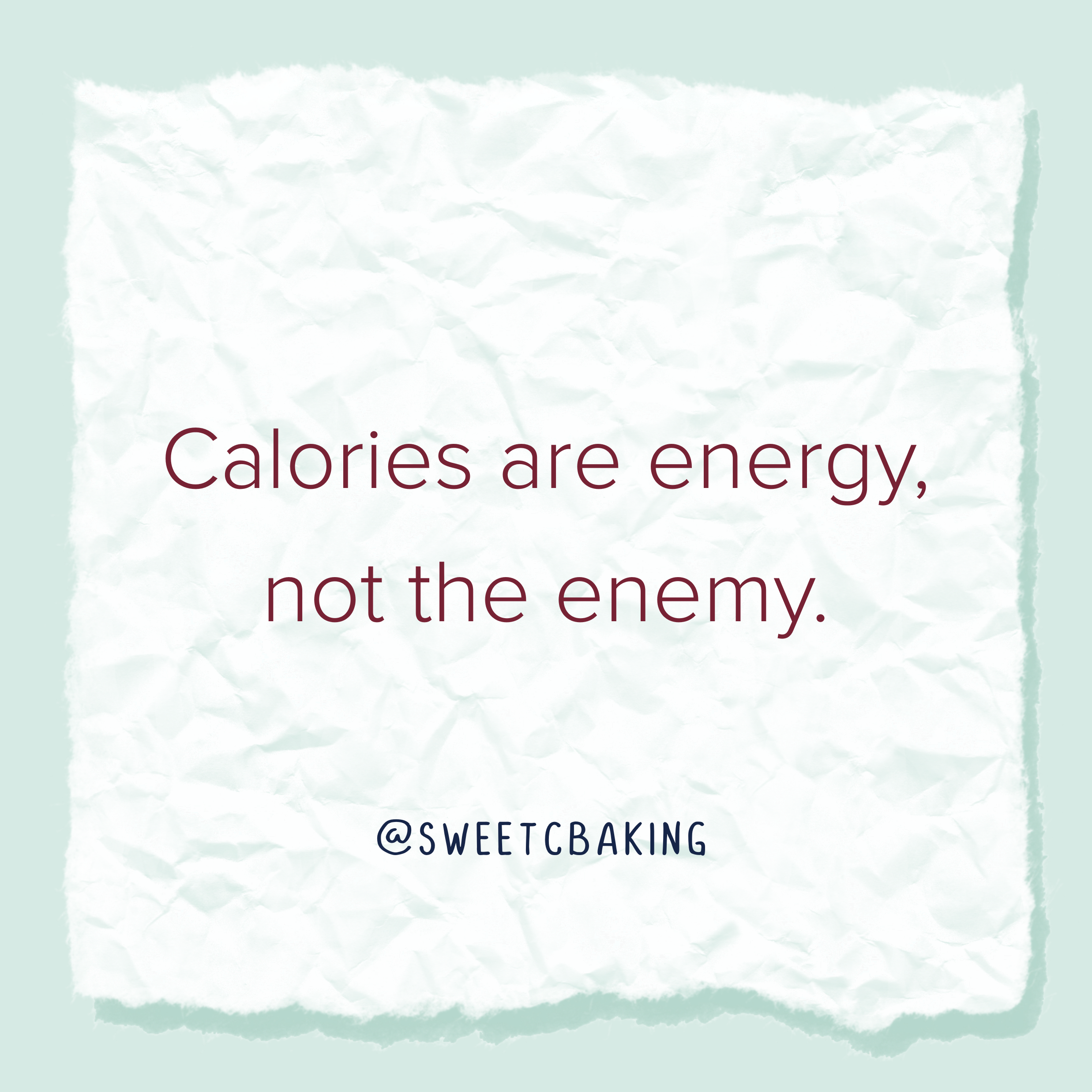 Calories are Energy