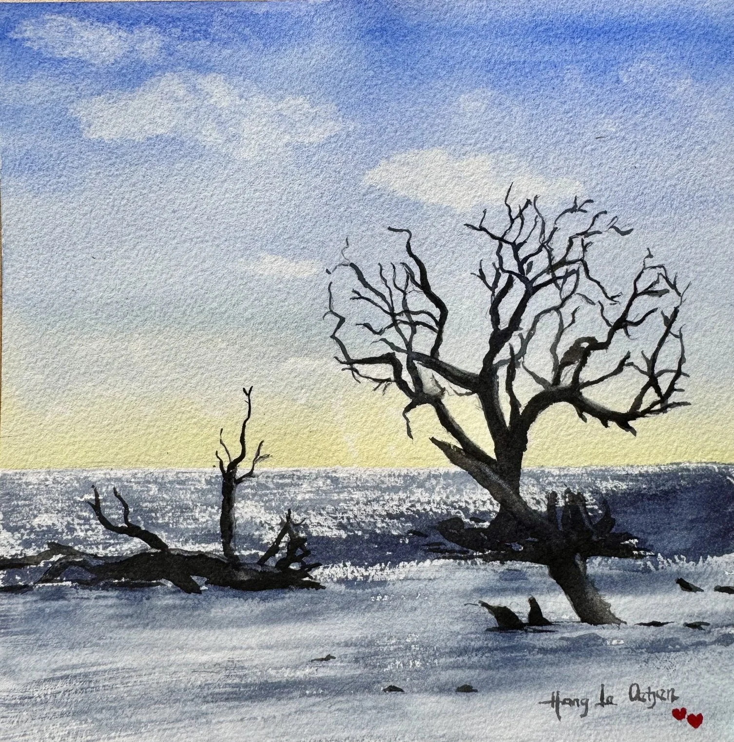 Beginning Watercolor: Driftwood Beach