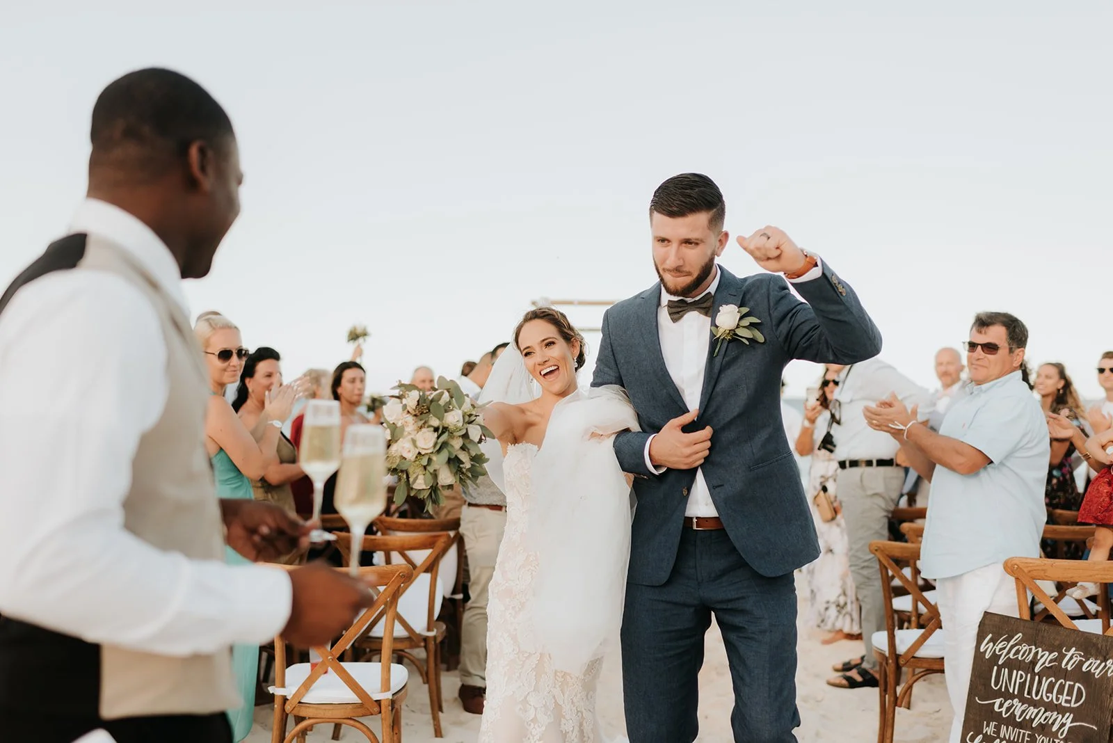 Couple during their destination wedding ceremony, documentary wedding photography by Sara Monika