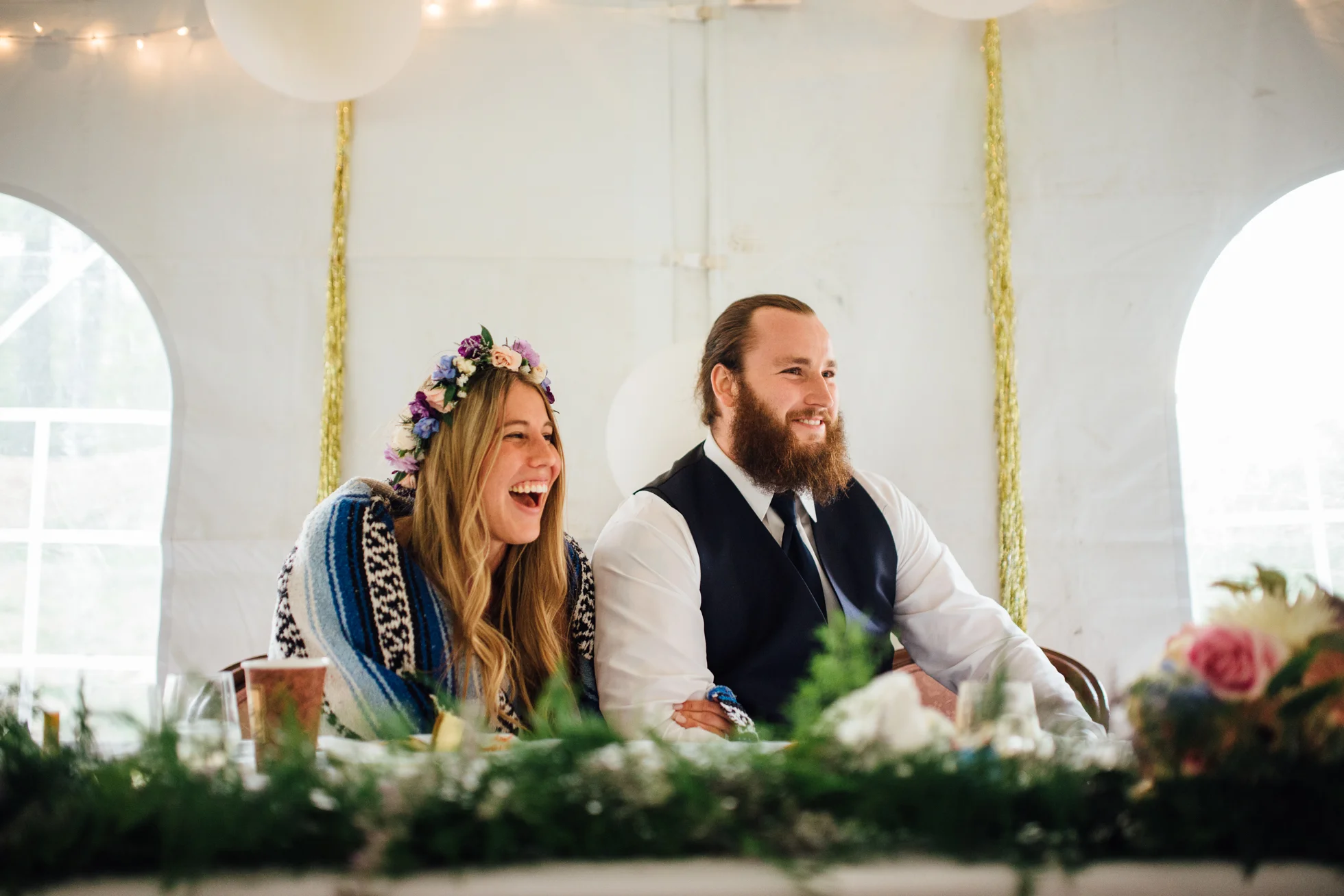 Outdoor wedding reception at Fernwood Hills in London, Ontario photographed by Sara Monika, Photographer.