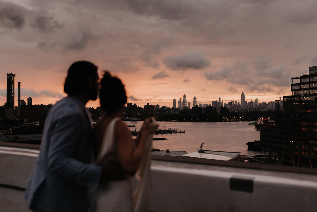 The couple enjoying the New York sunset