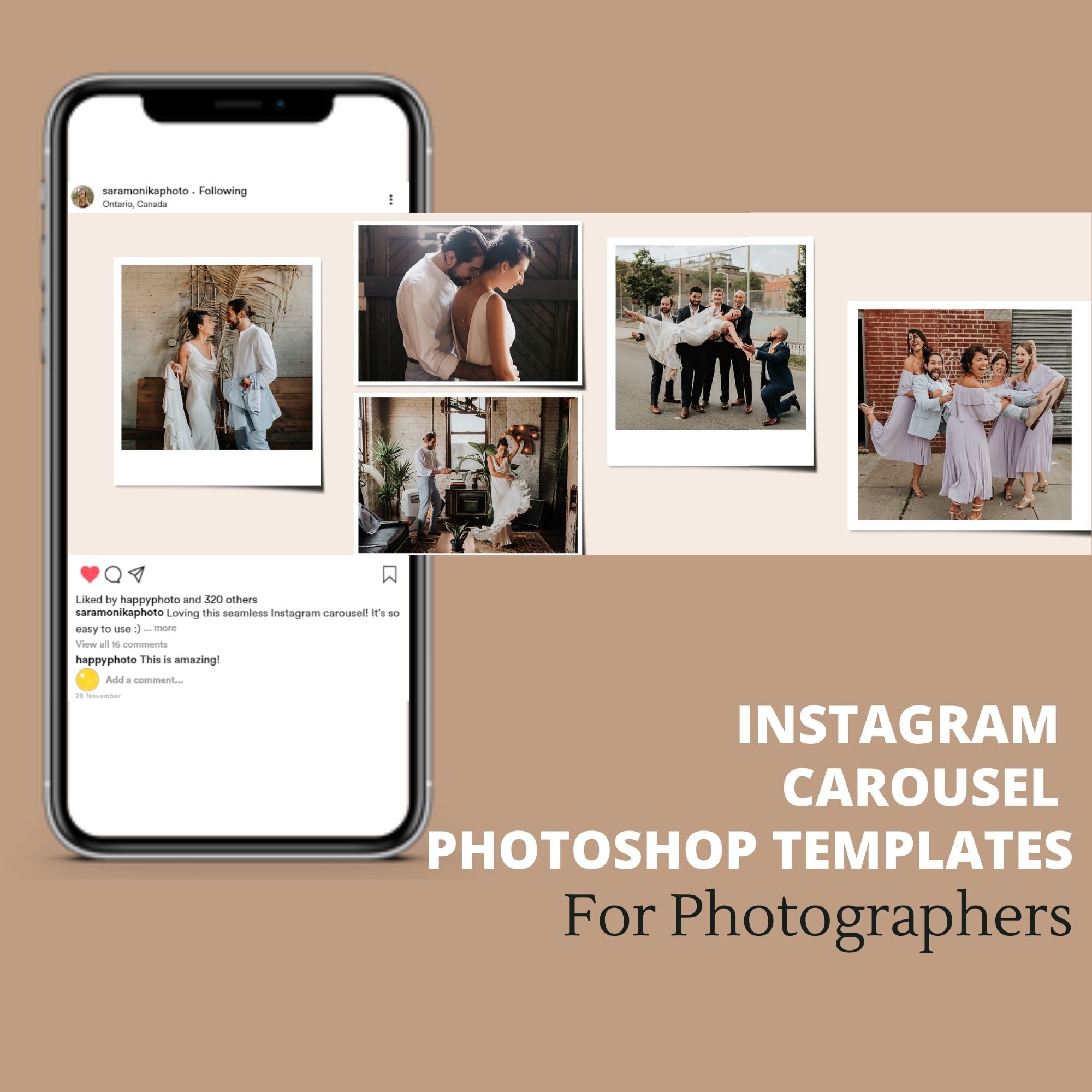Instagram Carousel Photoshop Templates for Photographers