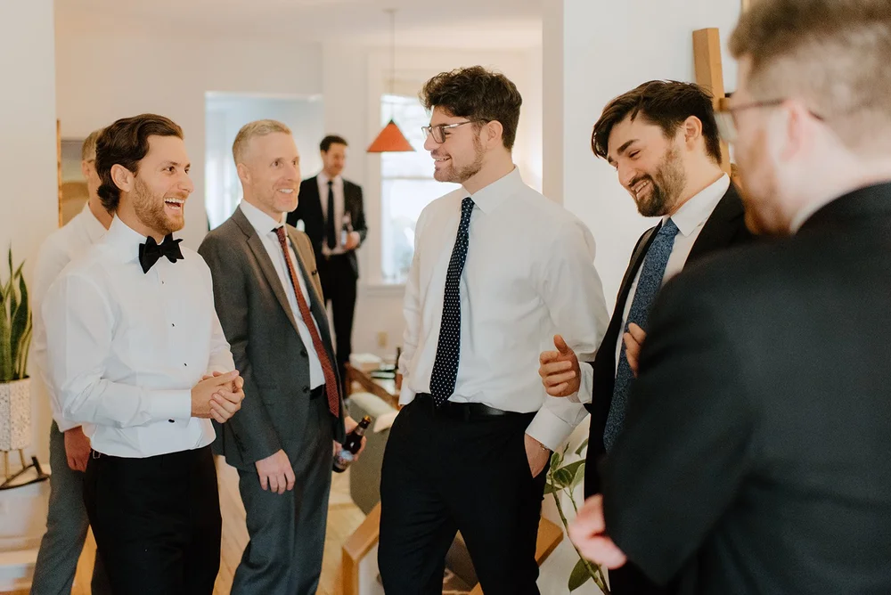 STORYS Building Wedding in Toronto Robyn and Tyler – Lighthearted Moments with Groomsmen