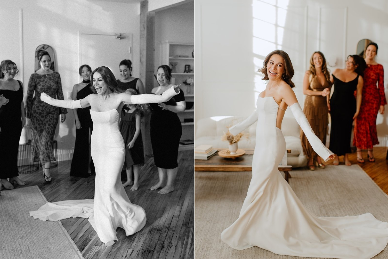 STORYS Building Wedding in Toronto Robyn and Tyler – Bridesmaids Reacting to Bride’s First Look