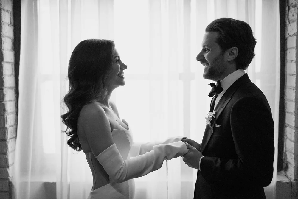 STORYs Building Wedding in Toronto Robyn and Tyler – Close-Up Photo of Couple Indoors
