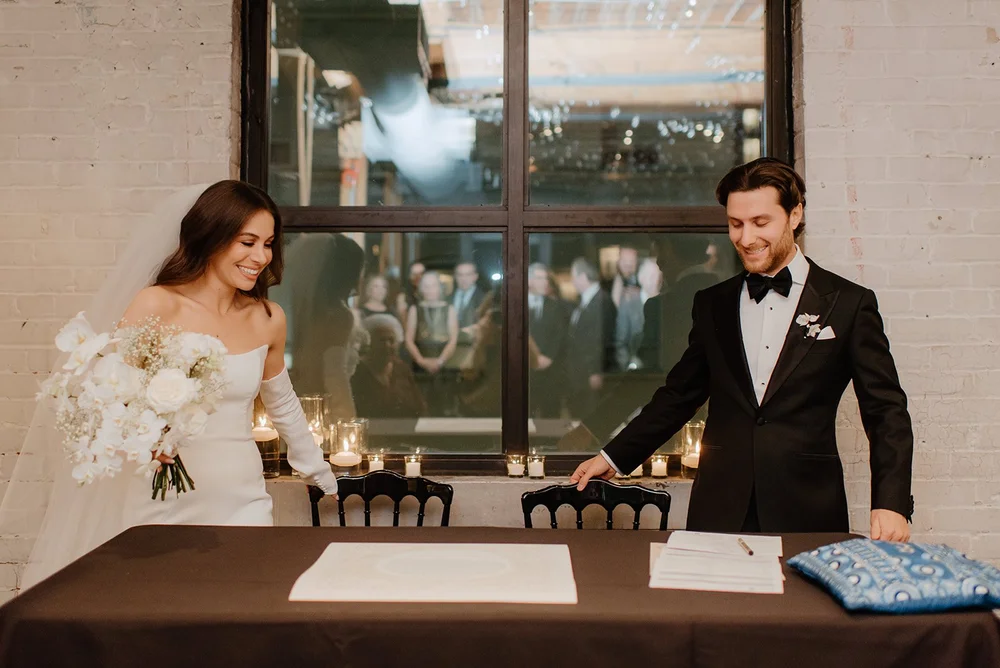 STORYS Building Wedding in Toronto Robyn and Tyler – Preparation for signing of the marriage license before the ceremony