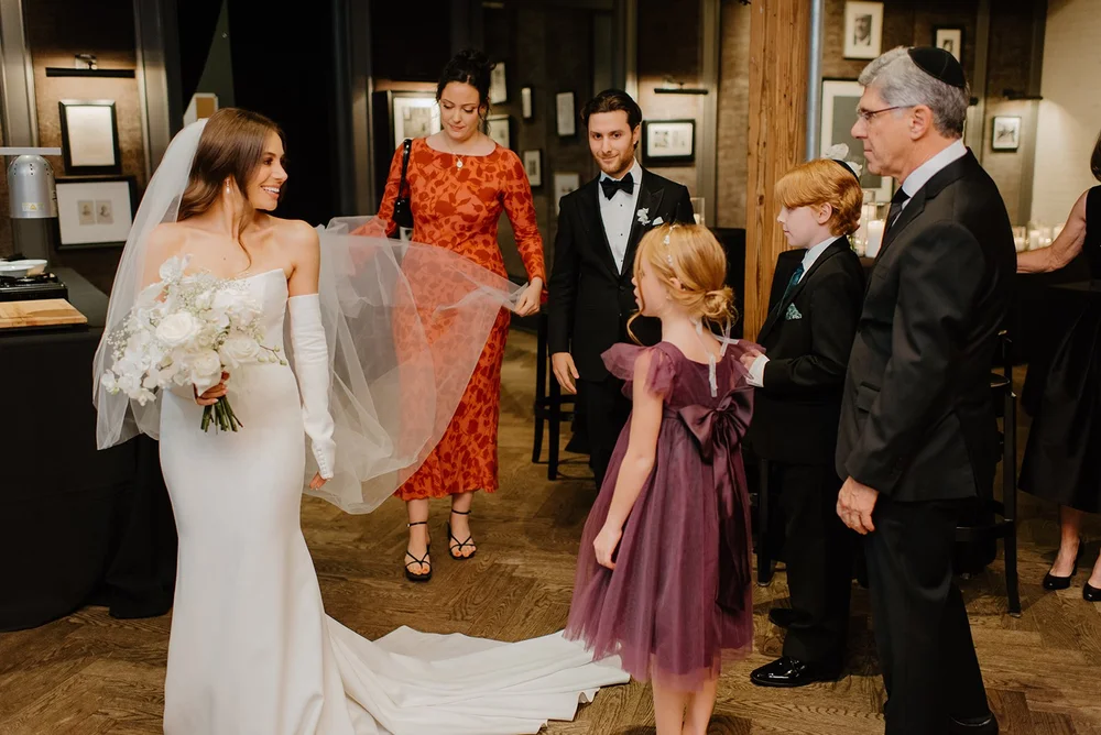STORYS Building Wedding in Toronto Robyn and Tyler – Bride preparing for her walk down the aisle