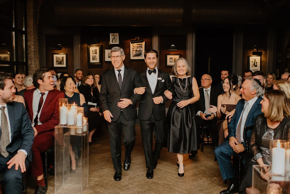 STORYS Building Wedding in Toronto Robyn and Tyler – Groom walking down the aisle