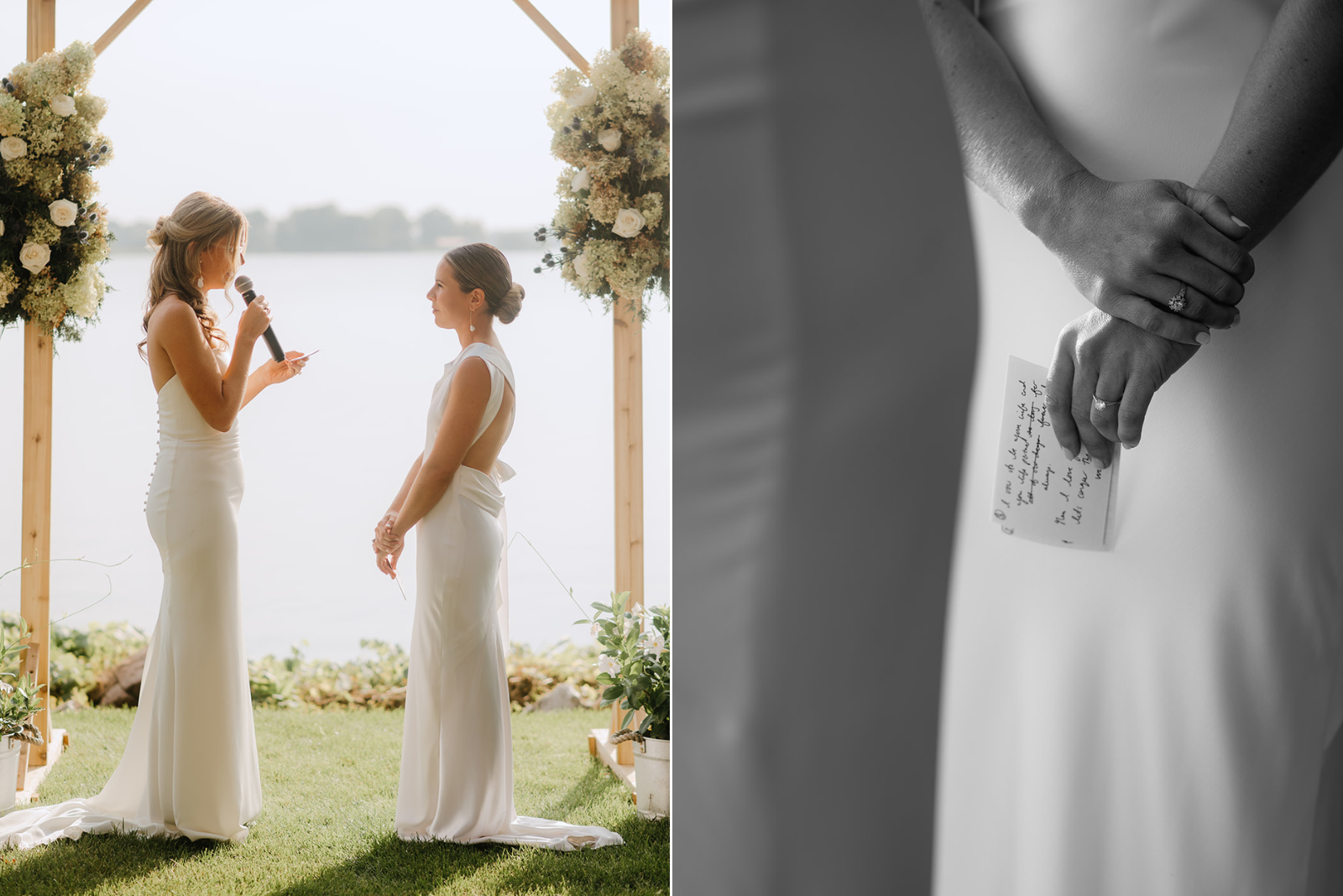 Family Home Kingston Wedding of Vanessa and Liz – emotional vow exchange between Vanessa and Liz during their heartfelt ceremony