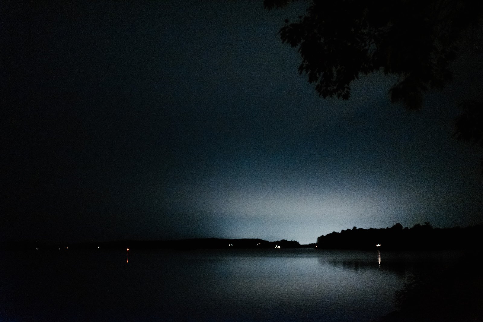Family Home Kingston Wedding of Vanessa and Liz – serene view of the lake at night, reflecting a peaceful end to a joyful celebration