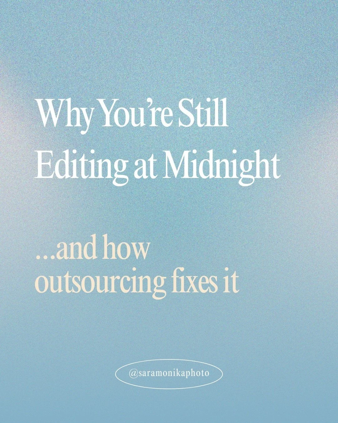 Photographer friends💖 If you&rsquo;re still editing at midnight (or later), here&rsquo;s the truth:

It&rsquo;s not because you&rsquo;re &ldquo;bad at balance.&rdquo;
It&rsquo;s because you&rsquo;re doing everything yourself.

And it&rsquo;s costing