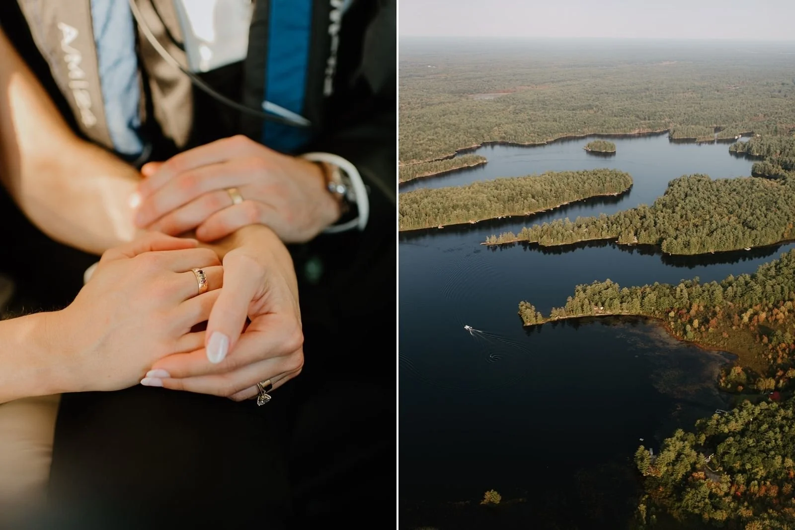 Joyful Bayview Wildwood Wedding – The couple enjoying the seaplane ride.