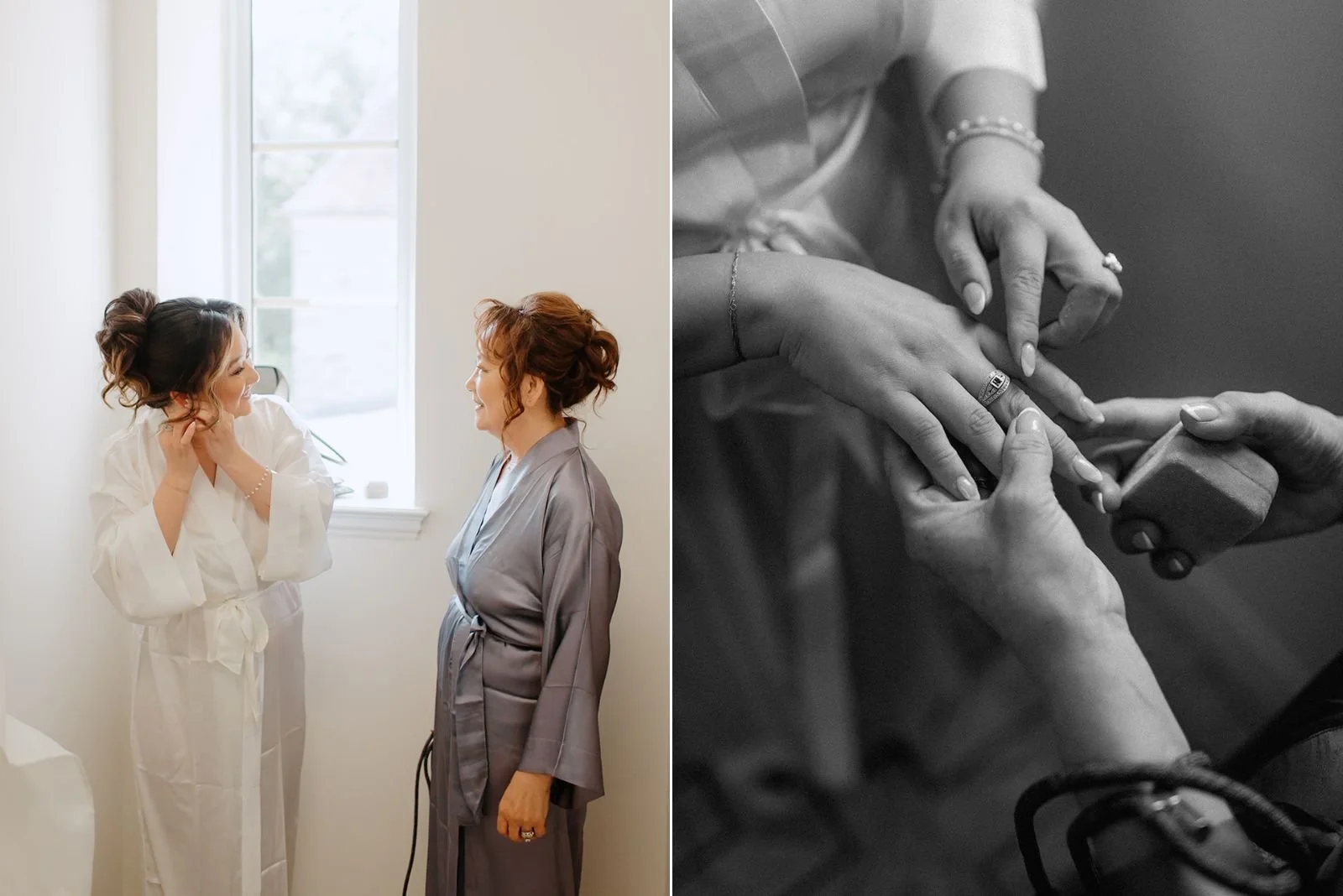 Eaton Hall Wedding in King City | Benita + Allen – Benita’s mother helping her fasten her bridal jewelry.