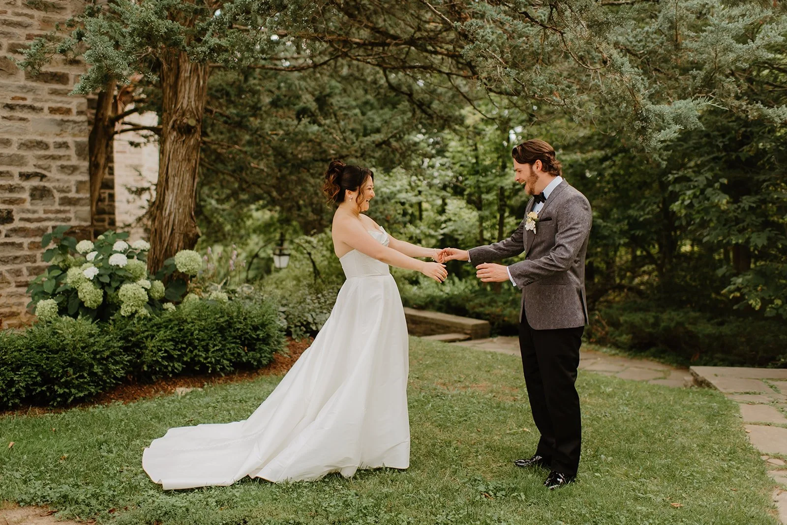 Eaton Hall Wedding in King City | Benita + Allen – Groom’s reaction seeing his bride for the first time.