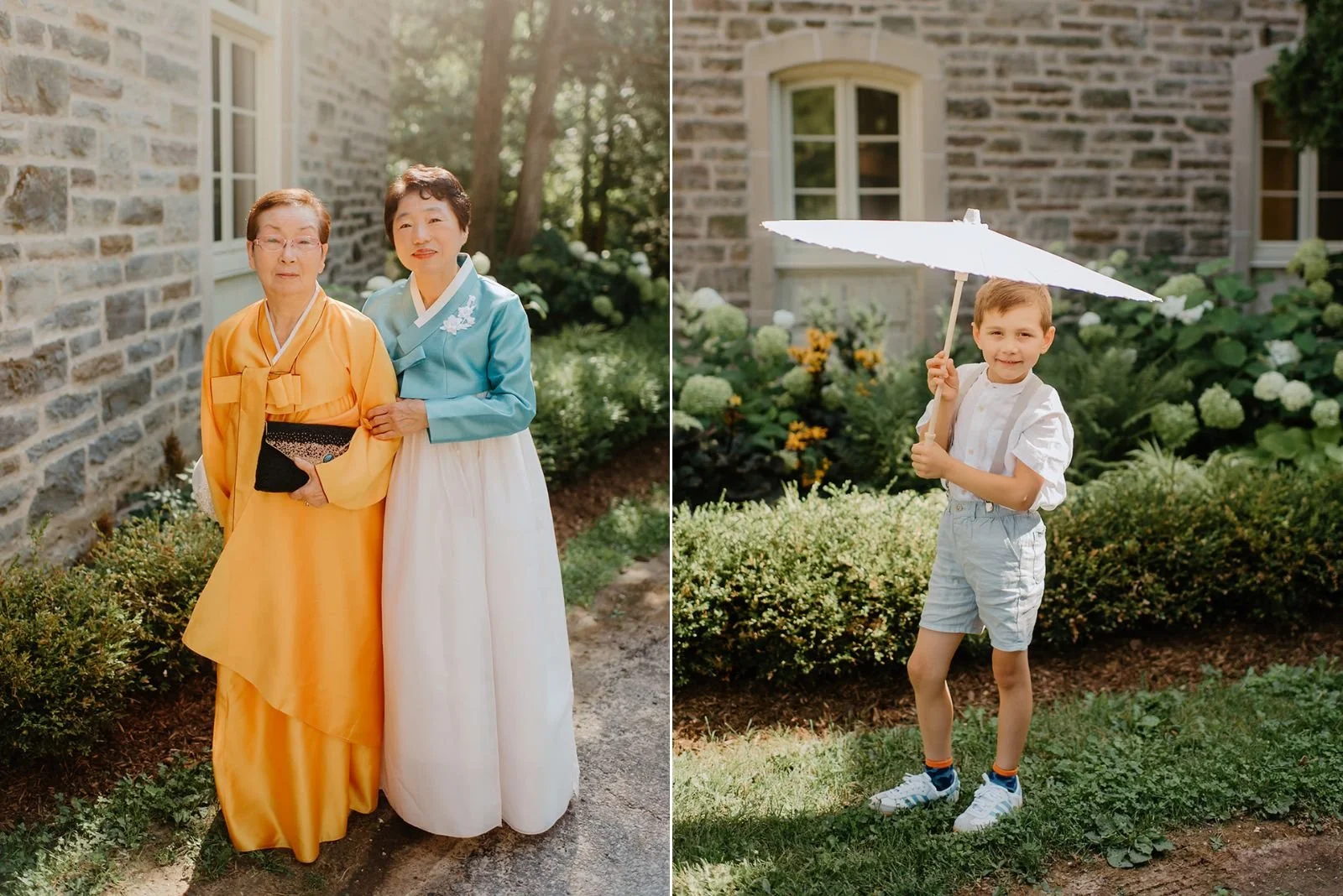 Eaton Hall Wedding in King City | Benita + Allen – Close-up of the intricate details on the traditional Korean Hanbok.