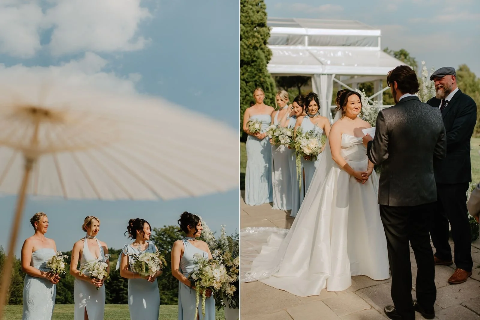 Eaton Hall Wedding in King City | Benita + Allen – Candid shot of Benita and Allen looking at each other during the ceremony.