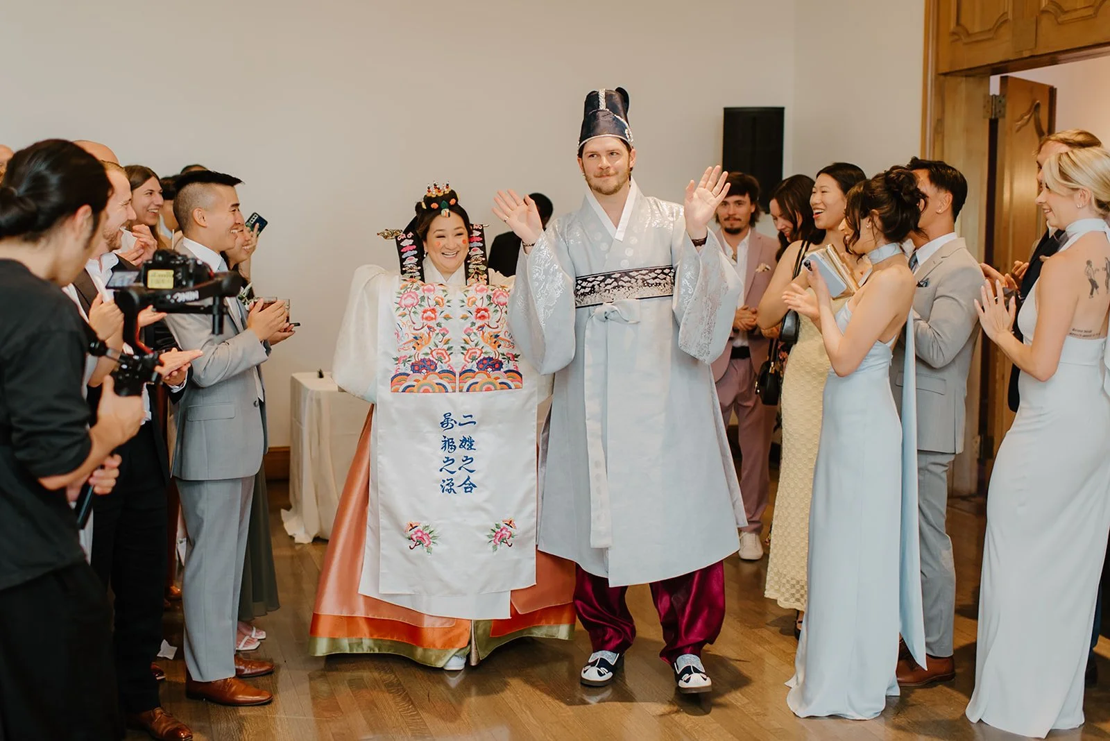 Eaton Hall Wedding in King City | Benita + Allen – Transition to the traditional Korean wedding ceremony with vibrant attire.