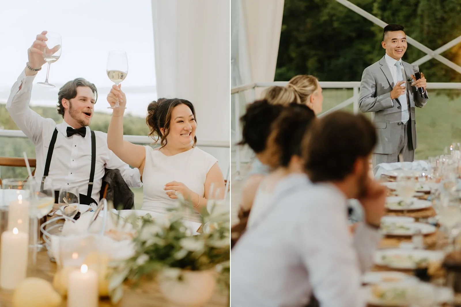Eaton Hall Wedding in King City | Benita + Allen – Allen’s best man giving a funny toast that has the room laughing.