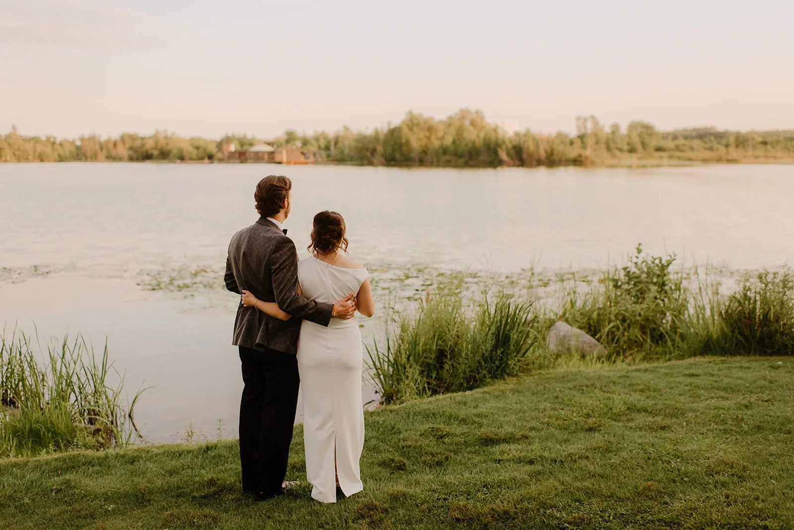 Eaton Hall Wedding in King City | Benita + Allen – Sunset reflections in the water behind the Eaton Hall estate.