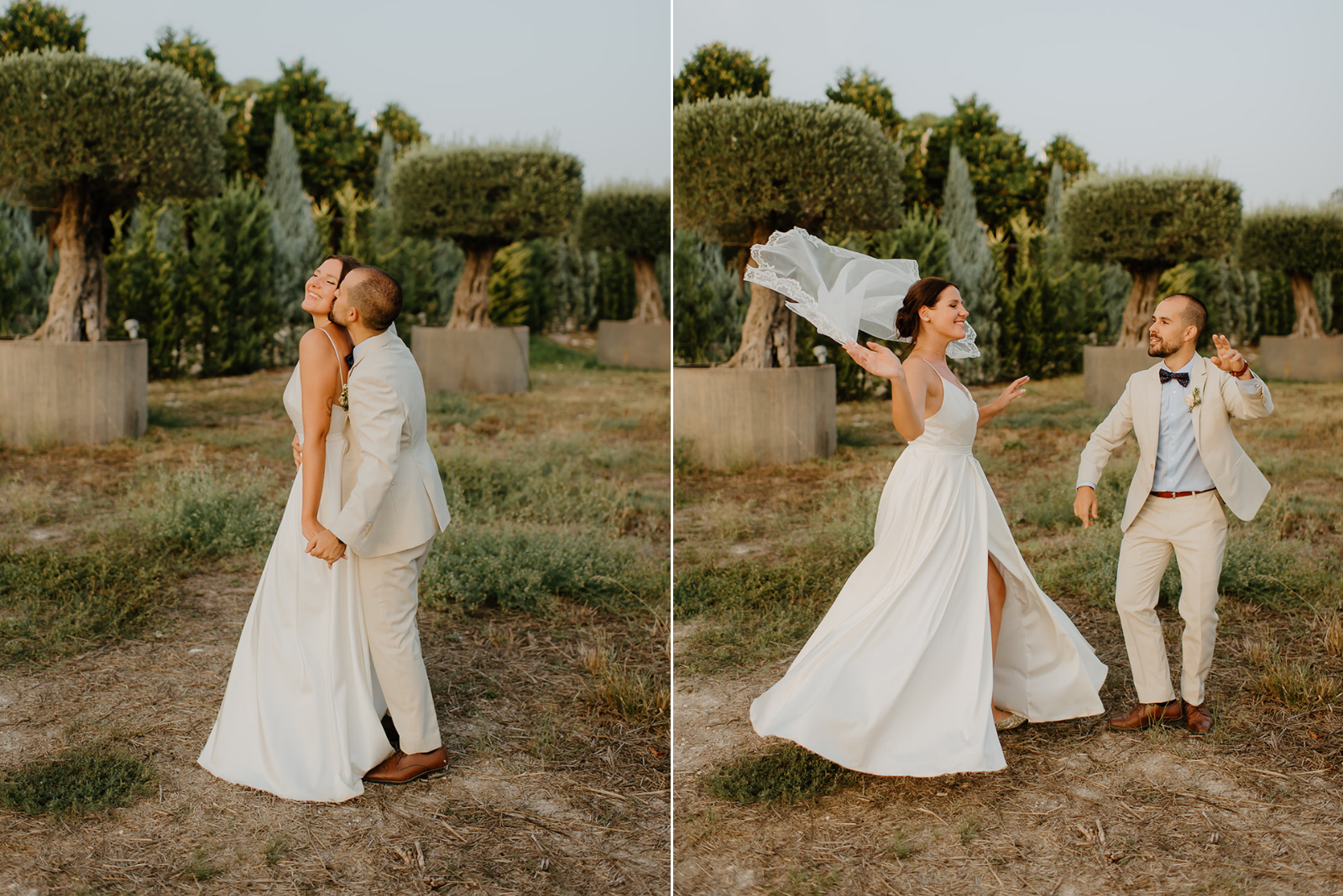 Castell de Barxell Wedding | A Romantic Spanish Countryside Celebration with Zuzanna + Raul – The couple sharing an intimate moment away from the crowd.