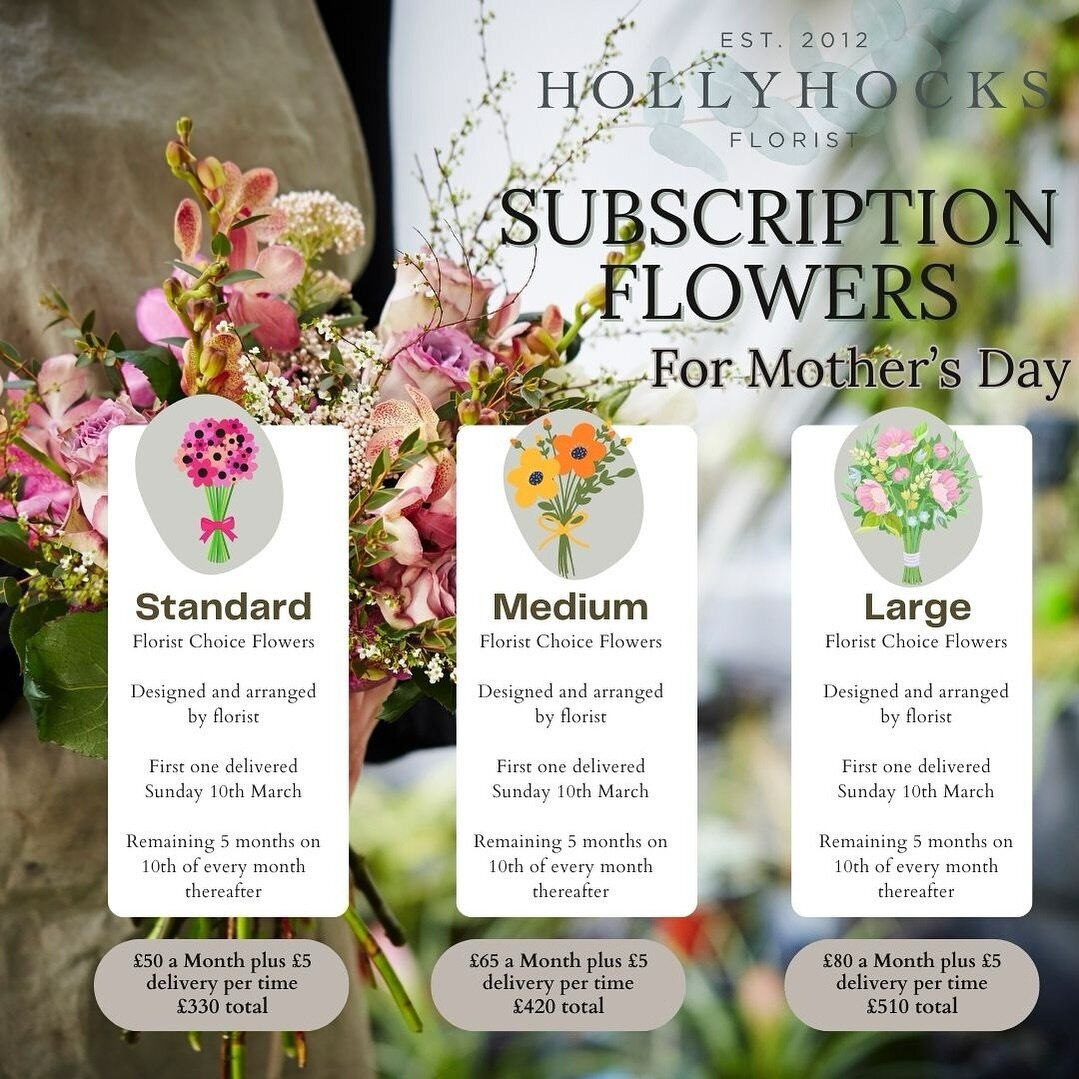 🌷🧡🫶🏻 SUBSCRIPTION FLOWERS 🫶🏻🧡🌷We&rsquo;re so excited to be able to offer the gift that keeps on giving!!! Subscribe to our Mother&rsquo;s Day flower service - a delivery on Mother&rsquo;s Day Sunday 10th march, and then 5 consecutive deliveri