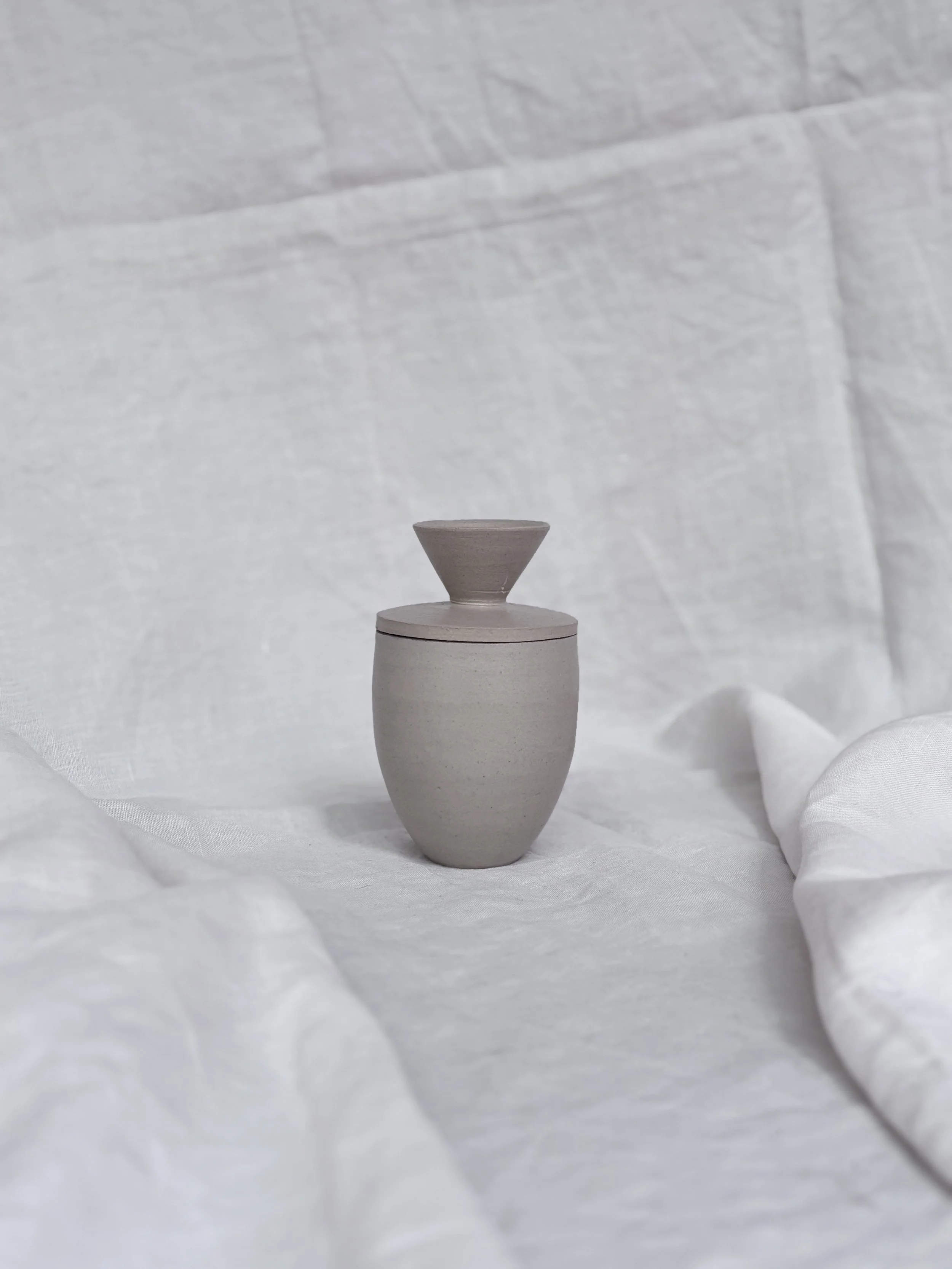 Tazza con coperchio/alzatina/porta lumino - Angelina - Fiore di cotone