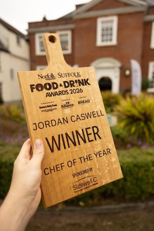 BIG NEWS... just announced

Huge congratulations to our Head Chef, Jordan Caswell, who has been named CHEF OF THE YEAR at the Norfolk &amp; Suffolk Magazine Food &amp; Drink Awards.

These awards celebrate the producers, purveyors, innovators and ent